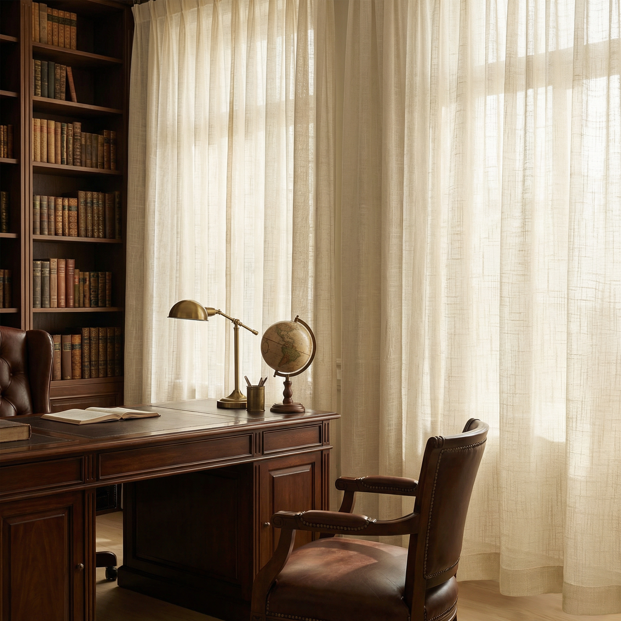 Custom Linen Sheer Solid Curtains