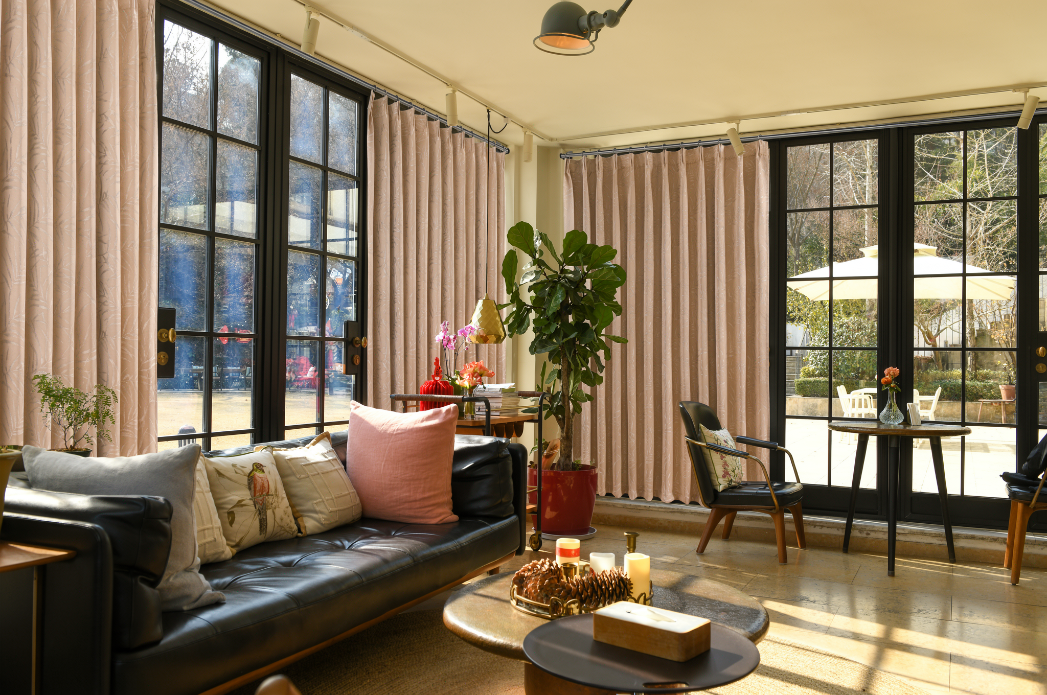Elowen Embroidered-Pattern Cotton Curtain-2