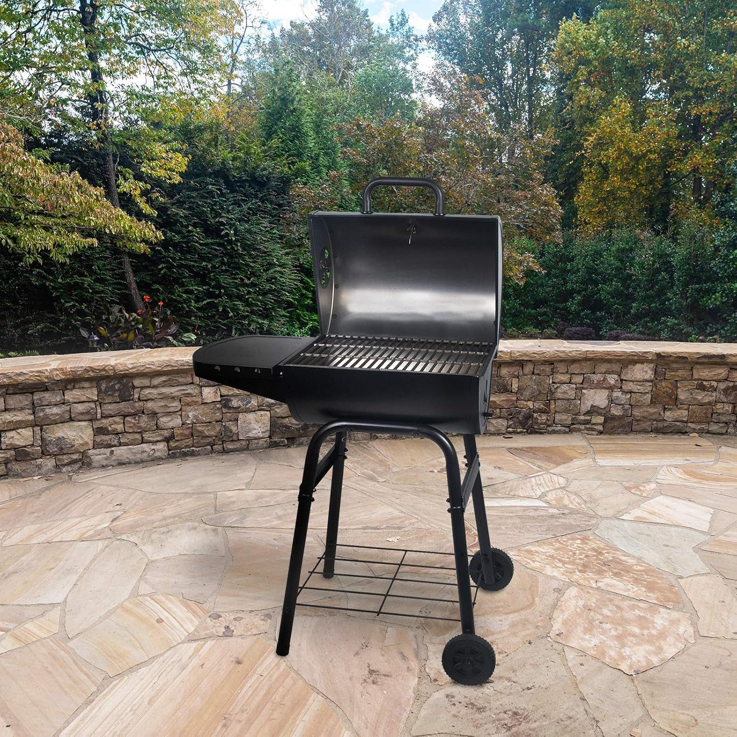 Gambler Charcoal Grill And Smoker 315 Sq In Matte Black