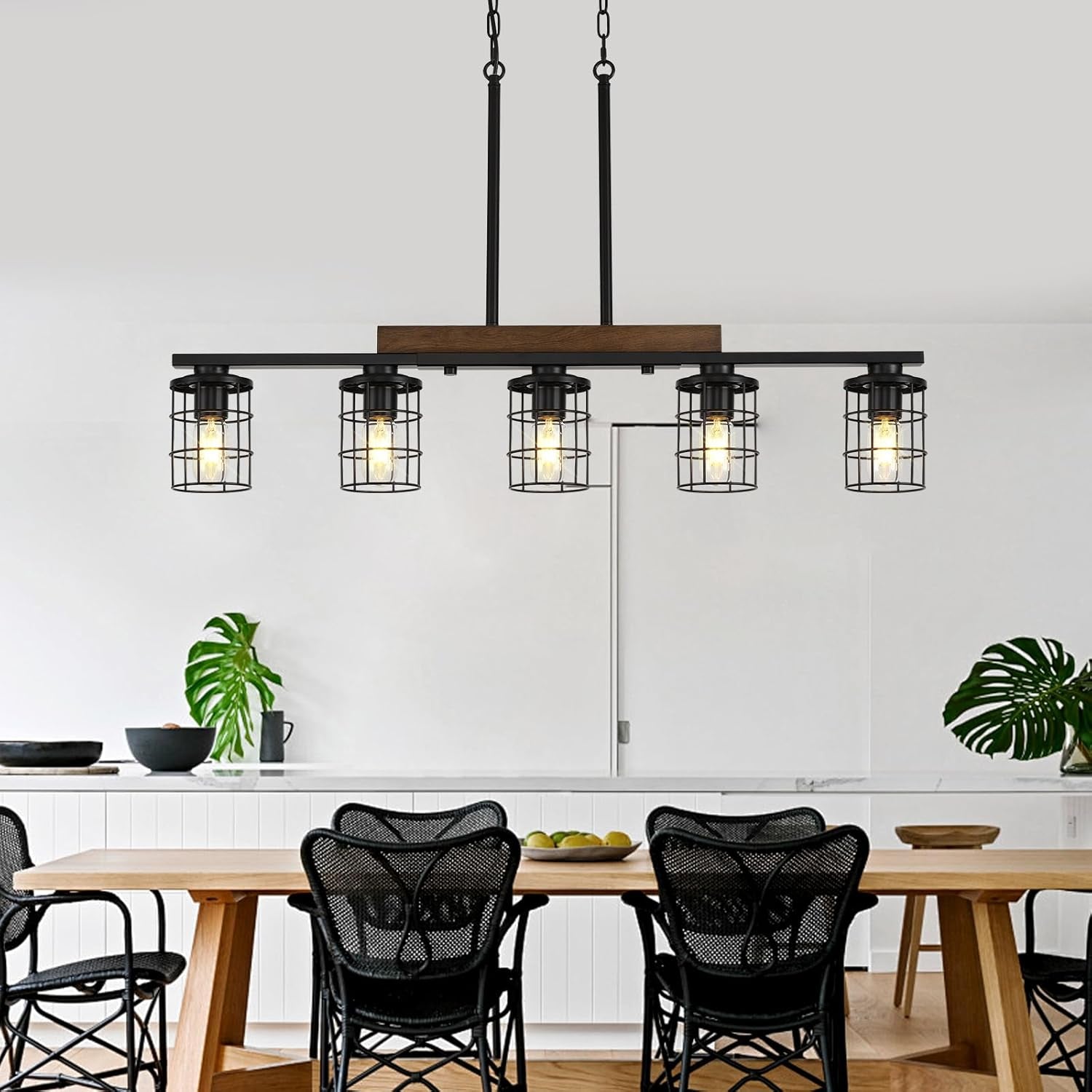 Black Chandelier 36 Inch Overhead Luminaire Fixture-2