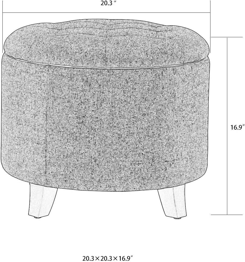 Gray Fabric round Ottoman by Designs4Comfort-3
