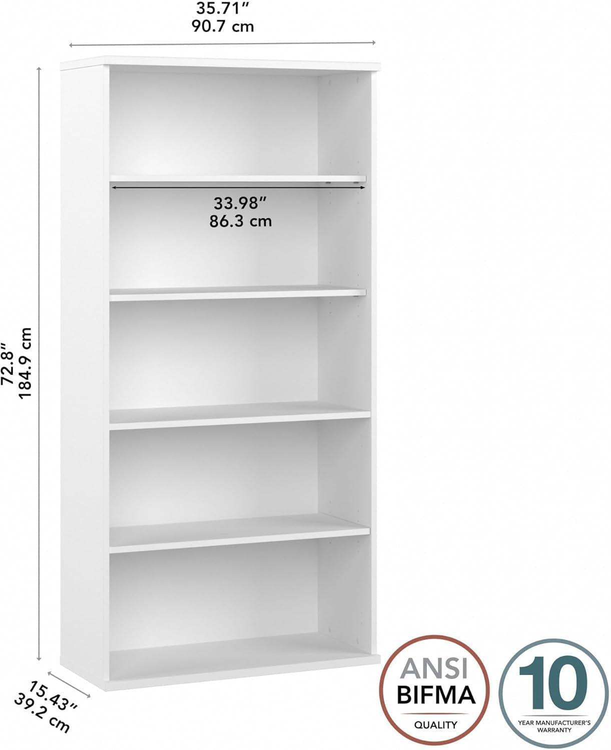 White Tall Bookcase For Commercial Office Shelving-2