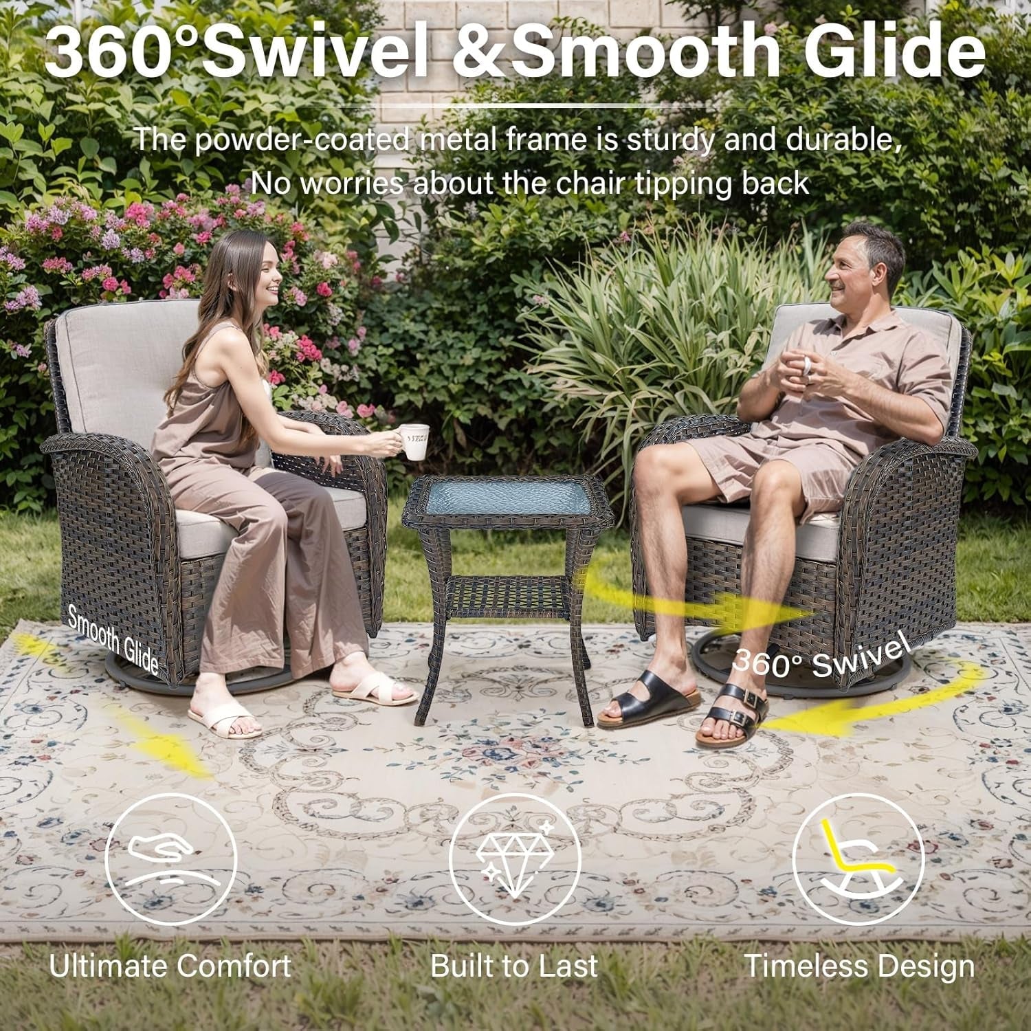 8 Piece Patio Furniture Set With 50000 BTU Fire Pit-2