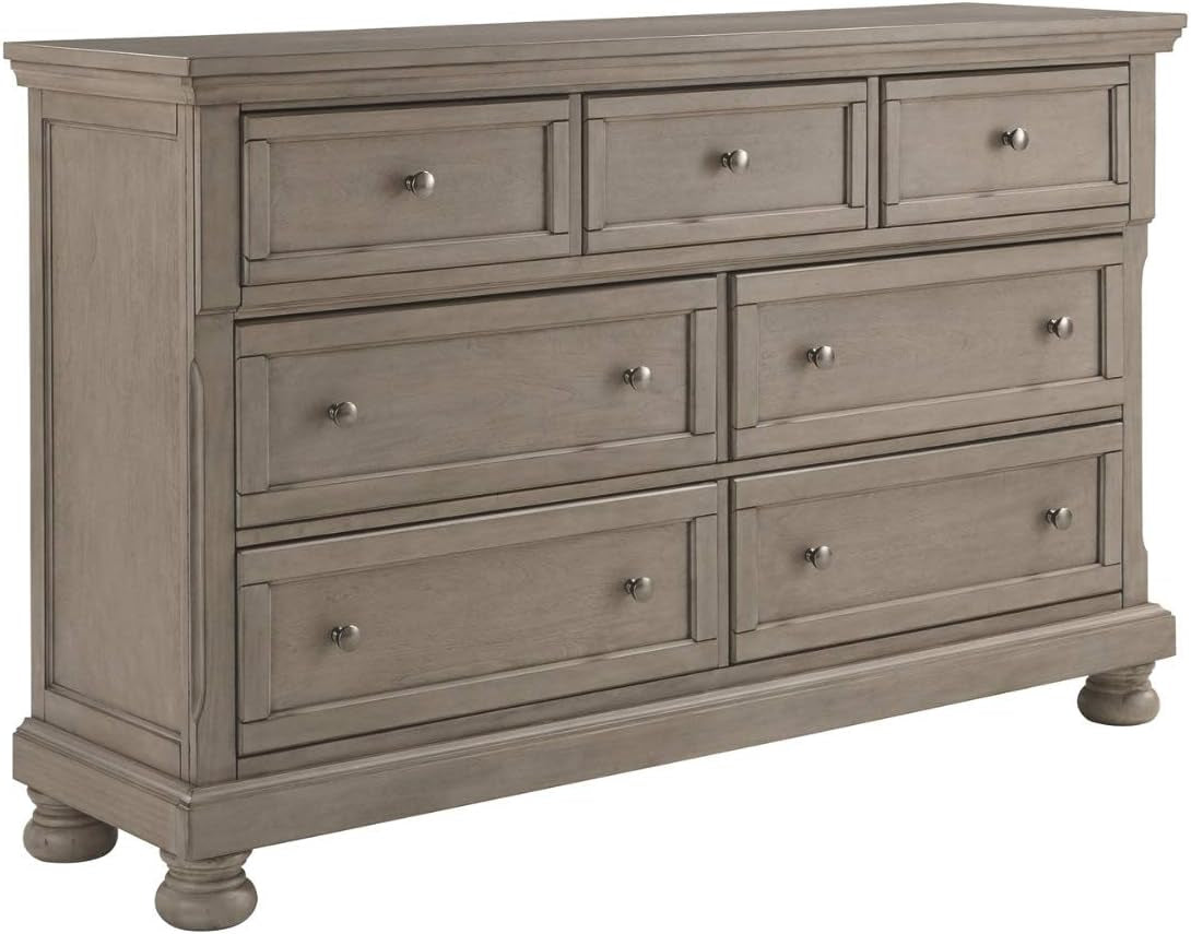 Lettner Modern Traditional 7 Drawer Dresser, Light Gray-0