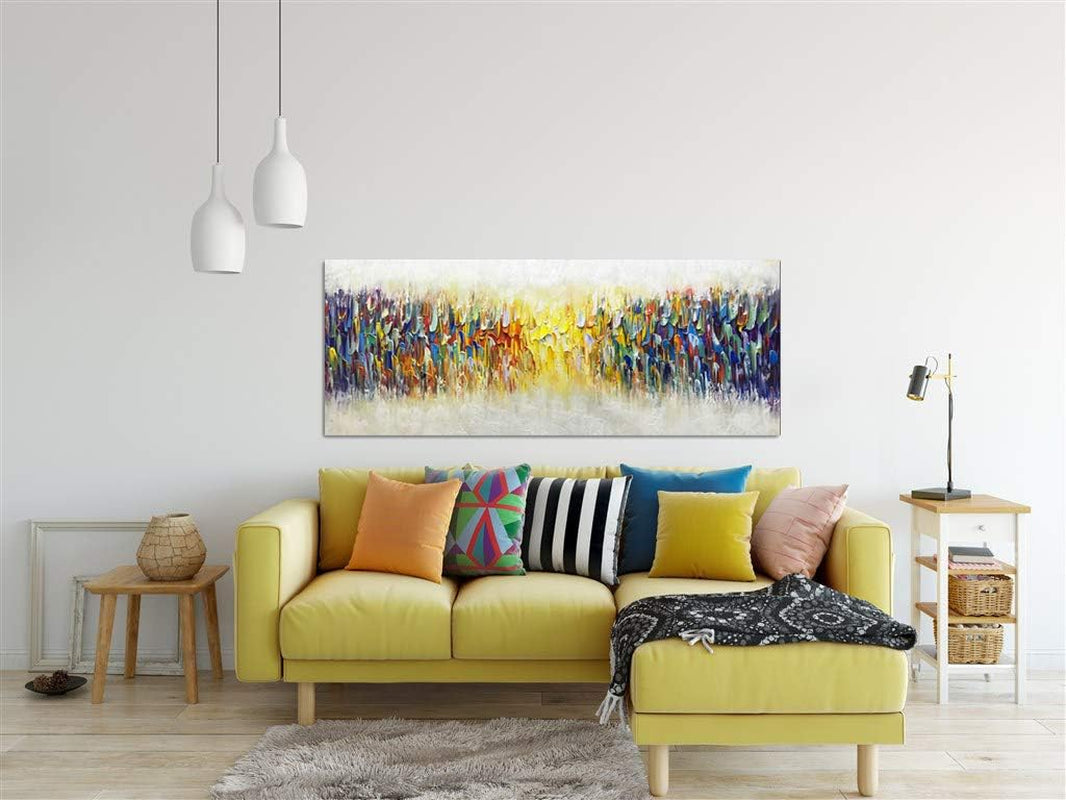 Vibrant Abstract 24x60 Inch Canvas Gallery Wall Art Textured-1