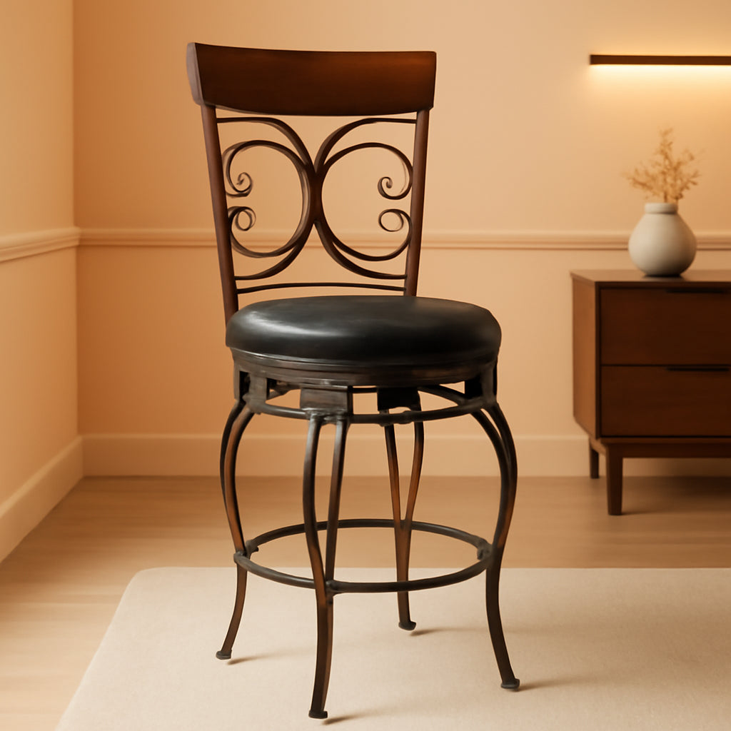 Big And Tall Bar Stool Dark Bronze Bar Height Swivel-0