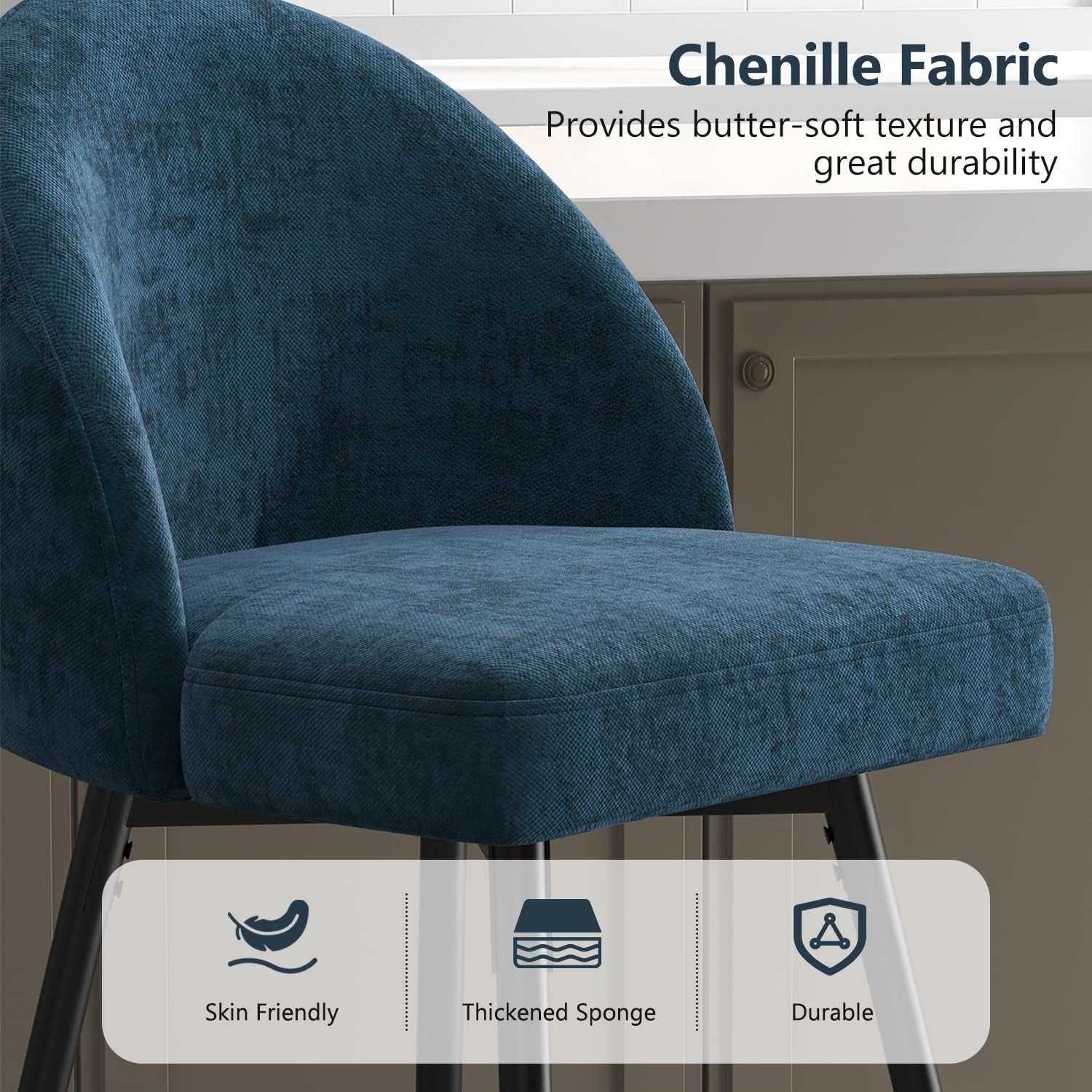 Elegant 360 Degree Swivel Bar Stools Set of Four-2