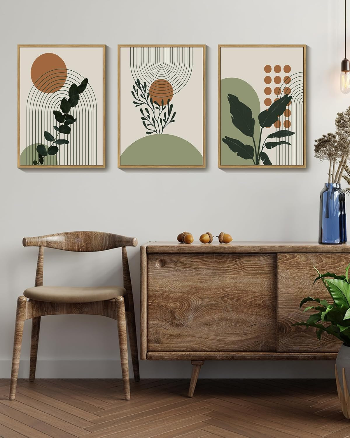 Framed Bohemian Botanical Wall Art Sage 11X14 Inches-1