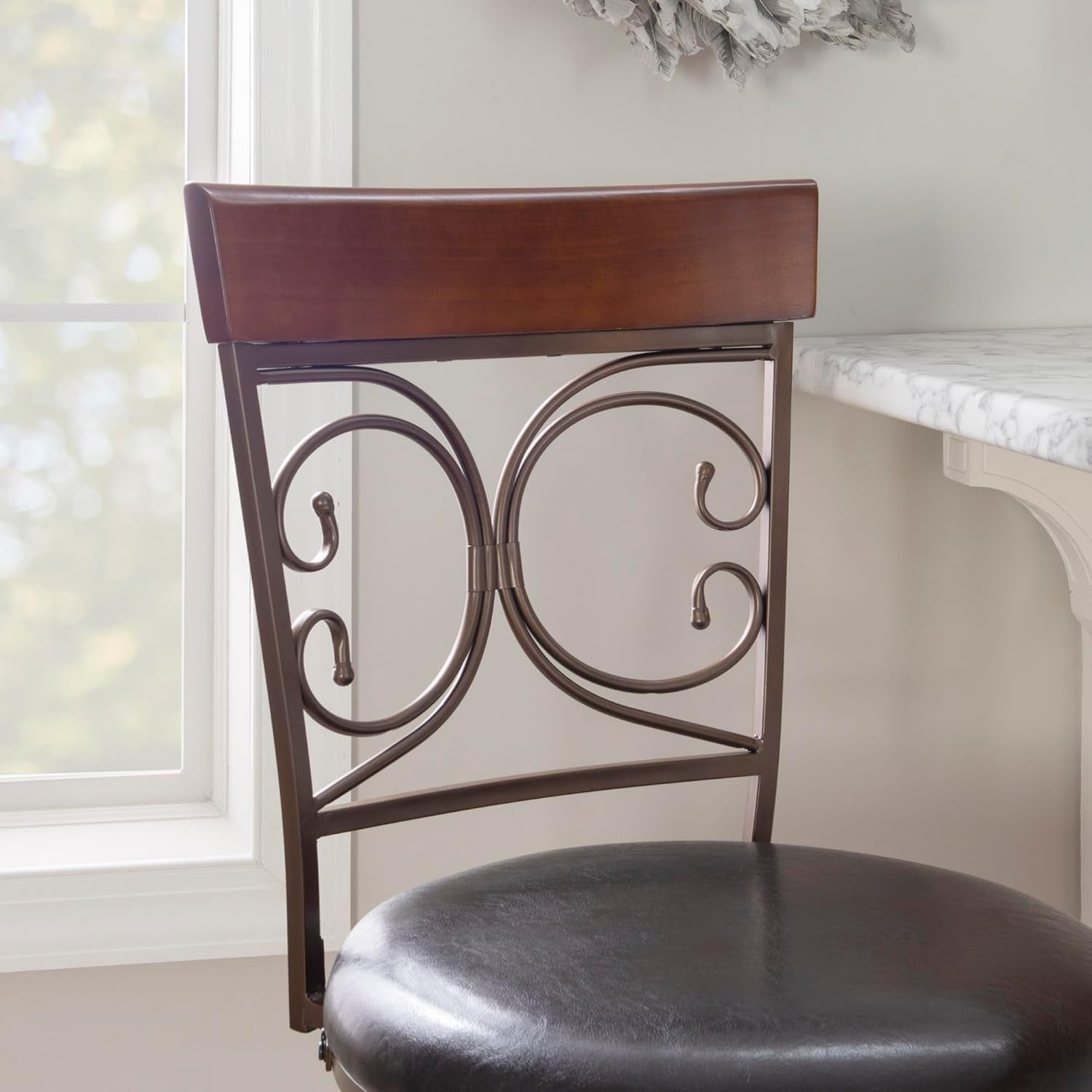 Big And Tall Bar Stool Dark Bronze Bar Height Swivel-4