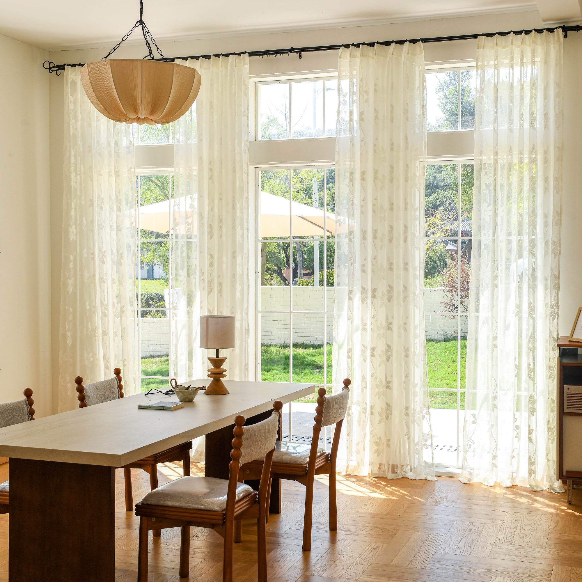 Custom Semi-Sheer Lace Voile Curtains-0