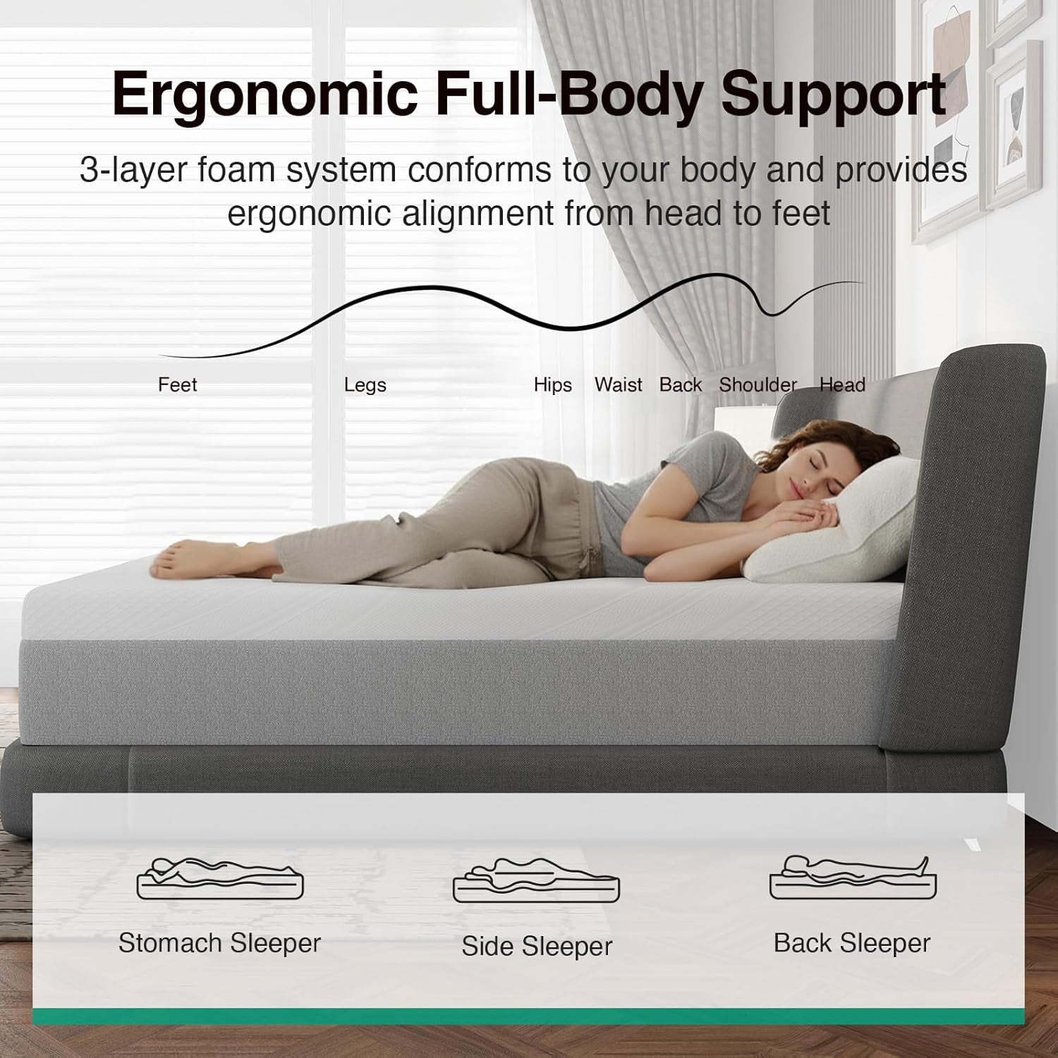 Queen Memory Foam Mattress FourteenInch CertipurUS Certified-3