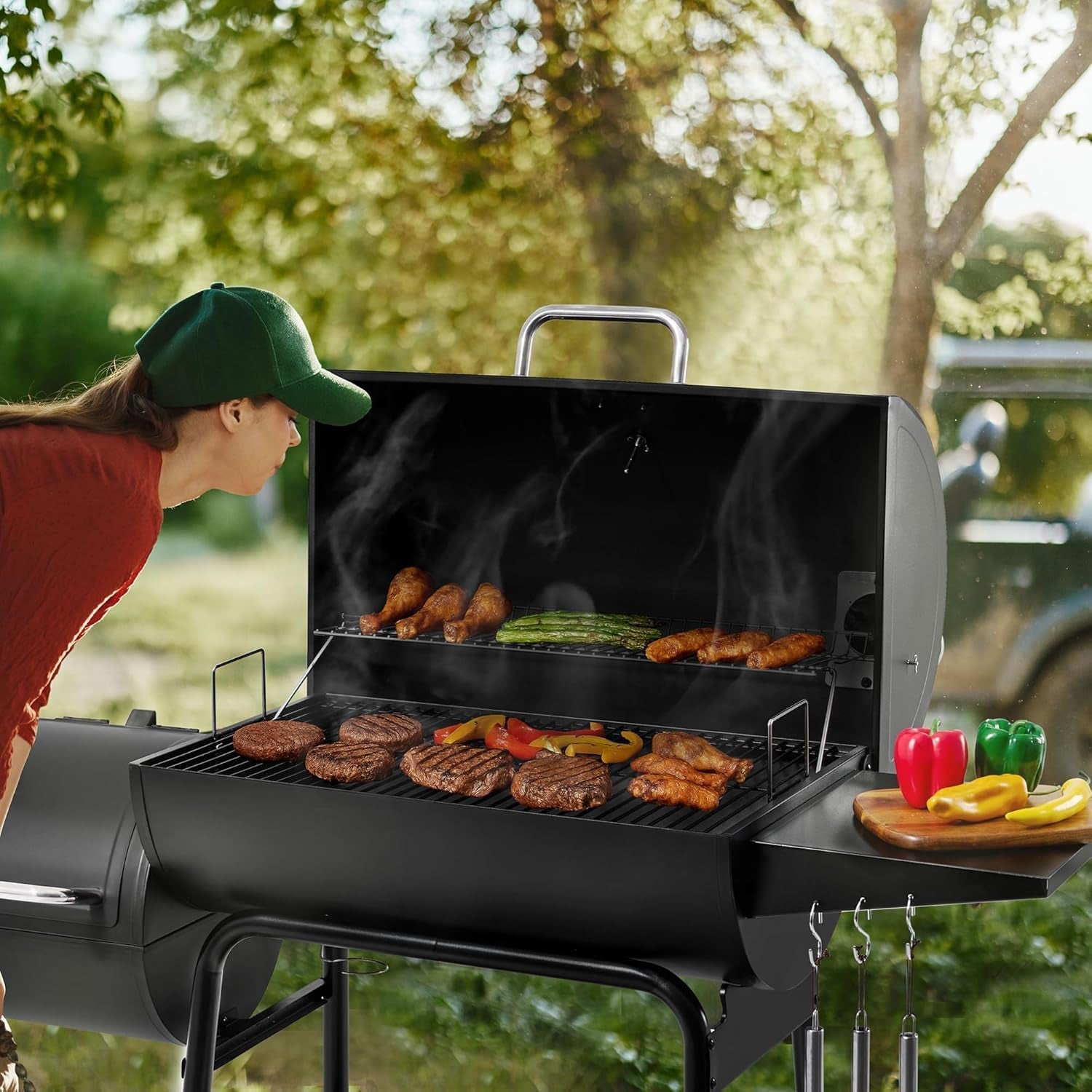 30 Inch Charcoal Outdoor Premium Off set Smoker Grill