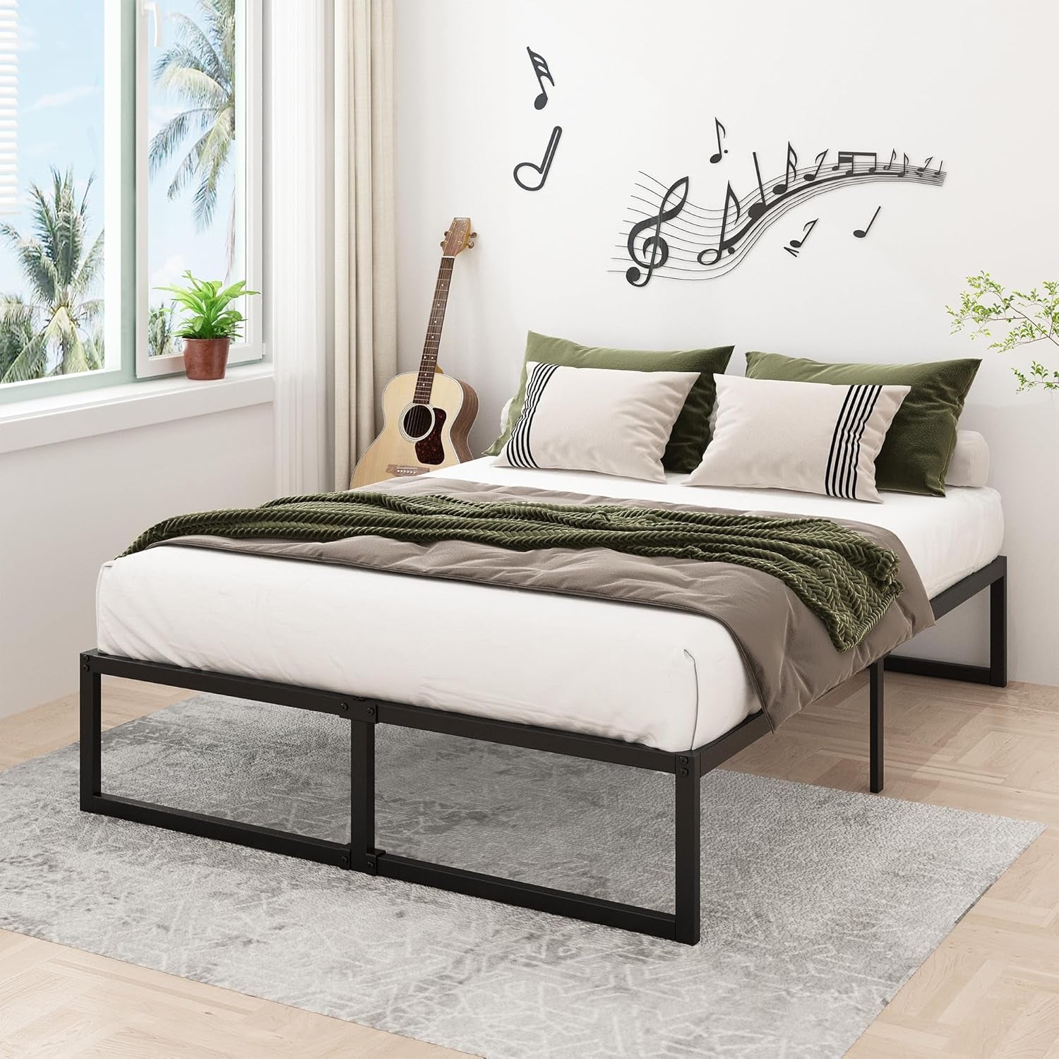 14 Inch Heavy Duty Metal Bed Frame with Slats-4
