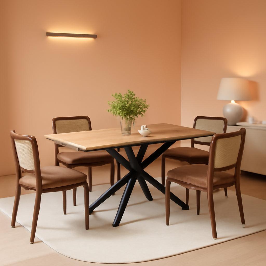 Extendable Wood Dining Table Removable Leaves 55to70in-0
