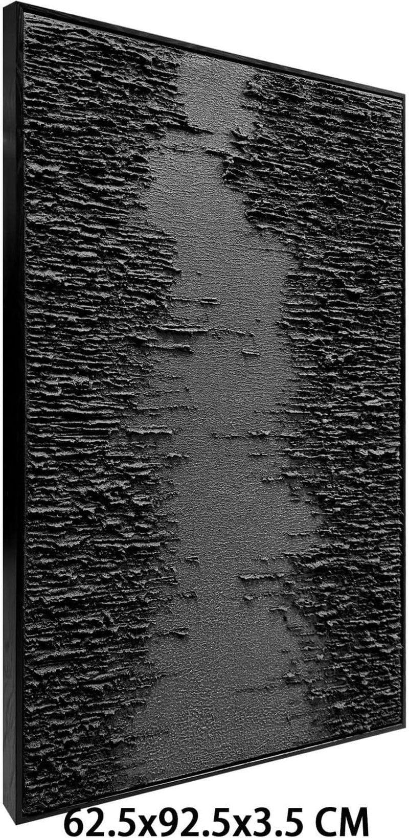 Framed Black Canvas Wall Art 24x36 Hand  crafted Texture-1