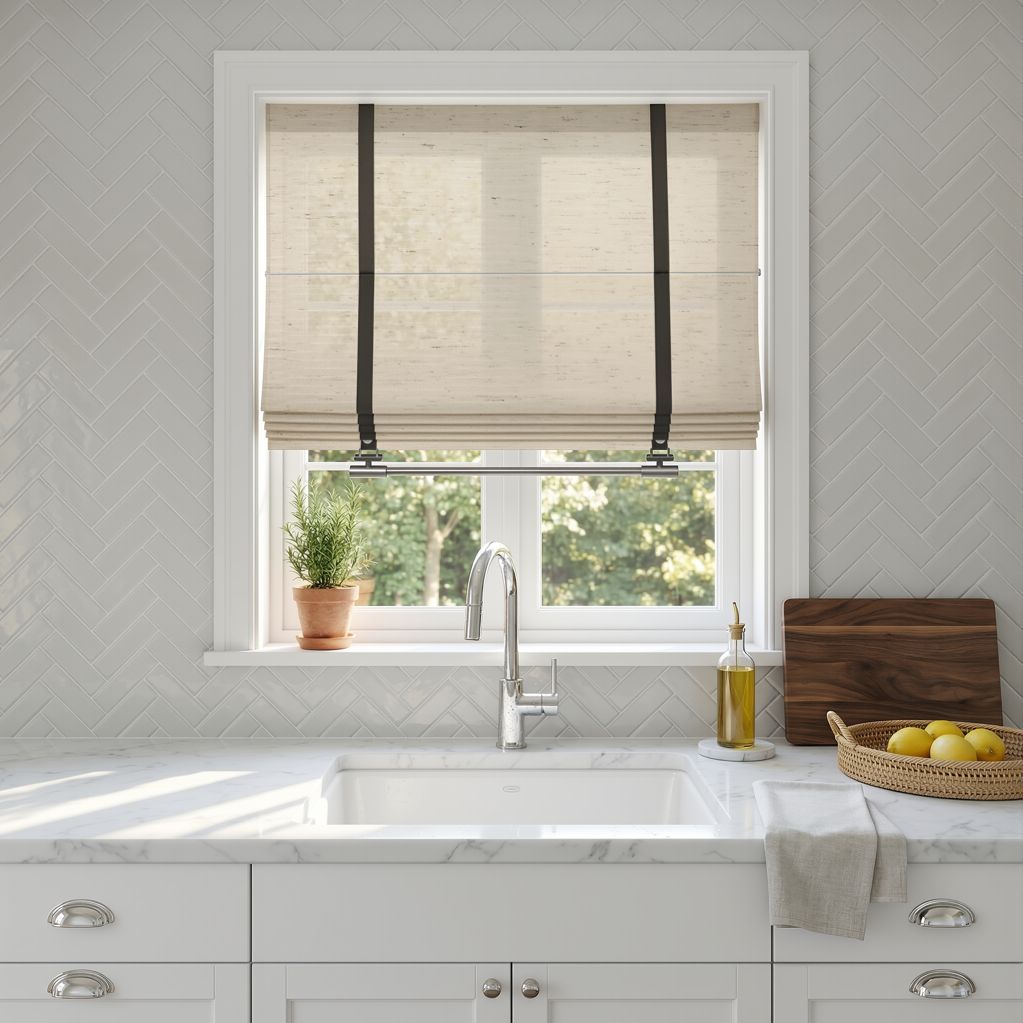 Seraphina Custom Linen Roman Shades-2
