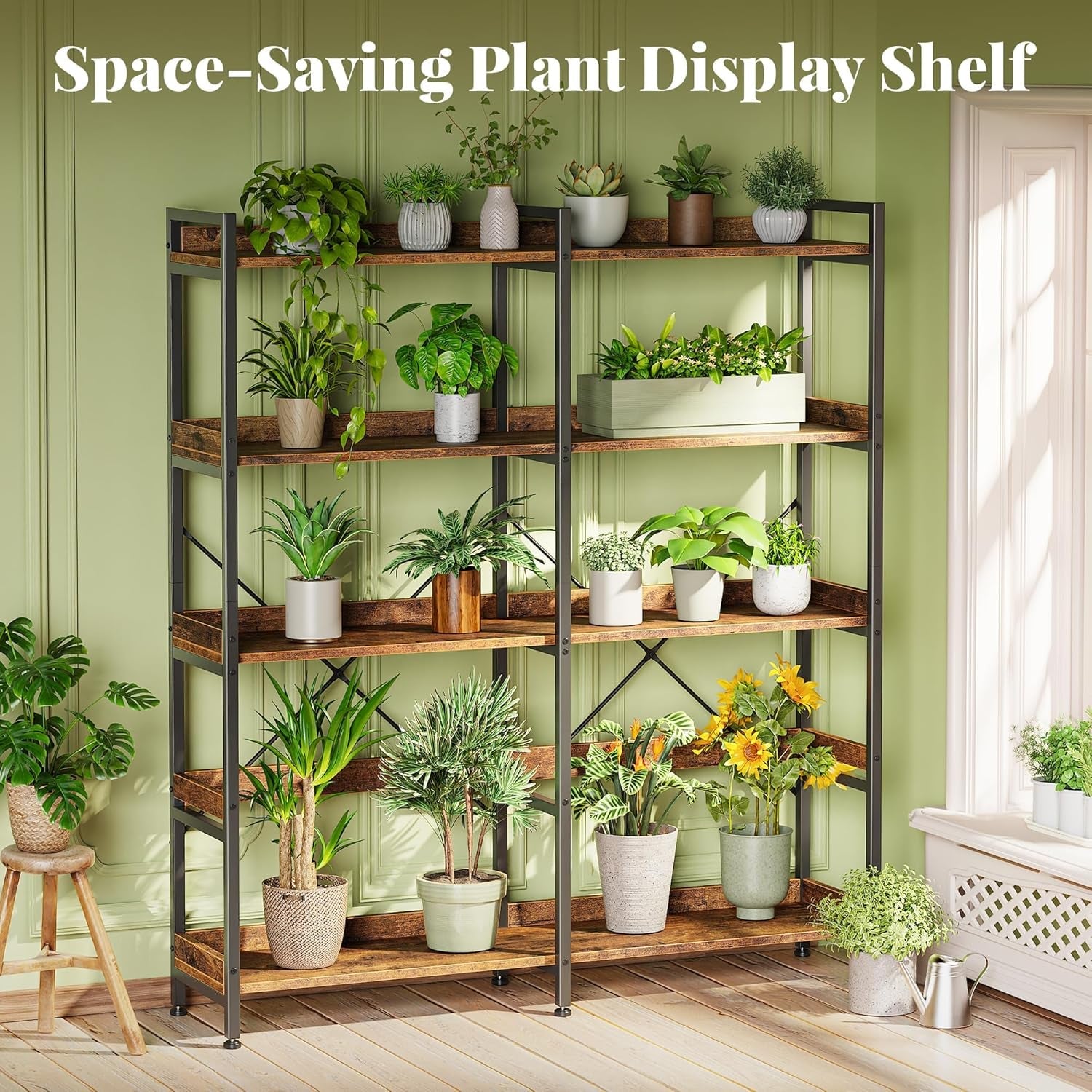 Rustic Brown 5 Tier Bookcase-2