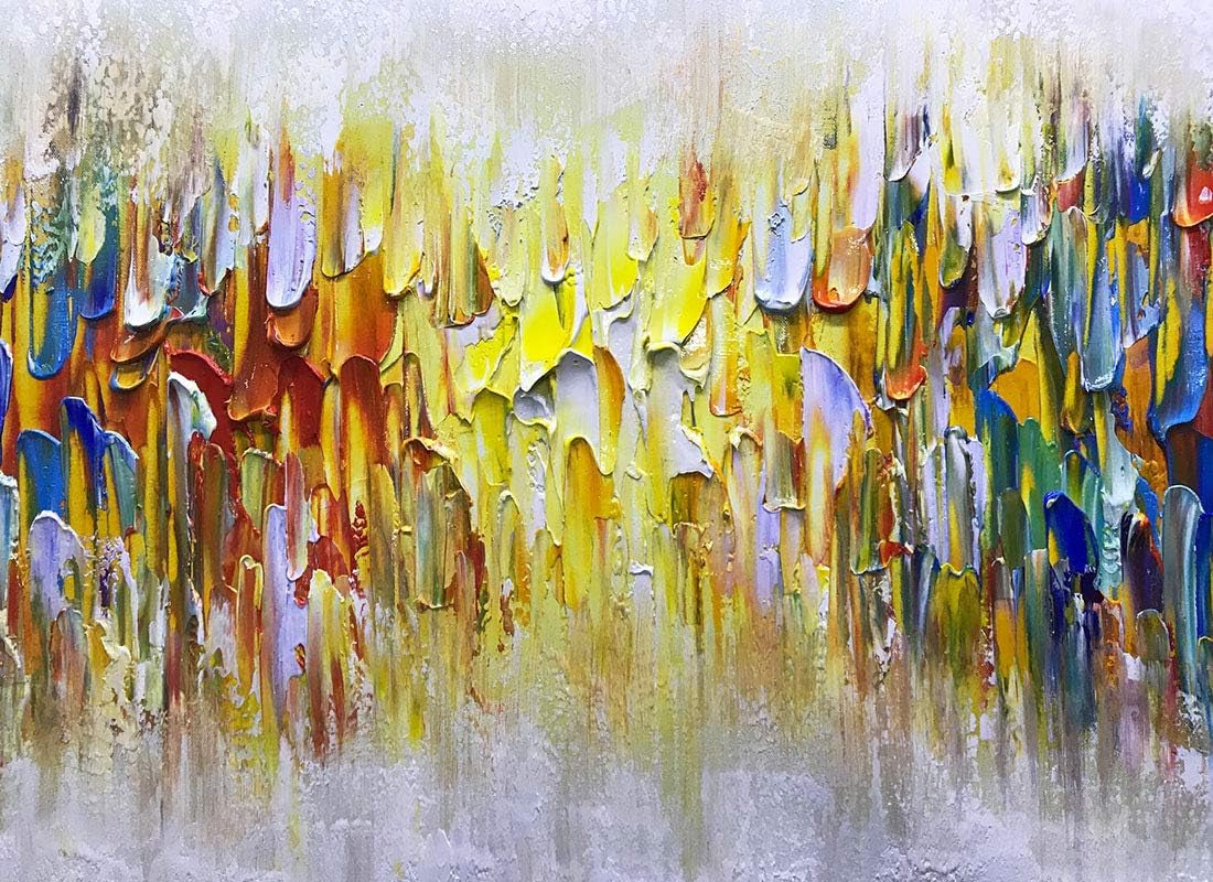 Vibrant Abstract 24x60 Inch Canvas Gallery Wall Art Textured-4