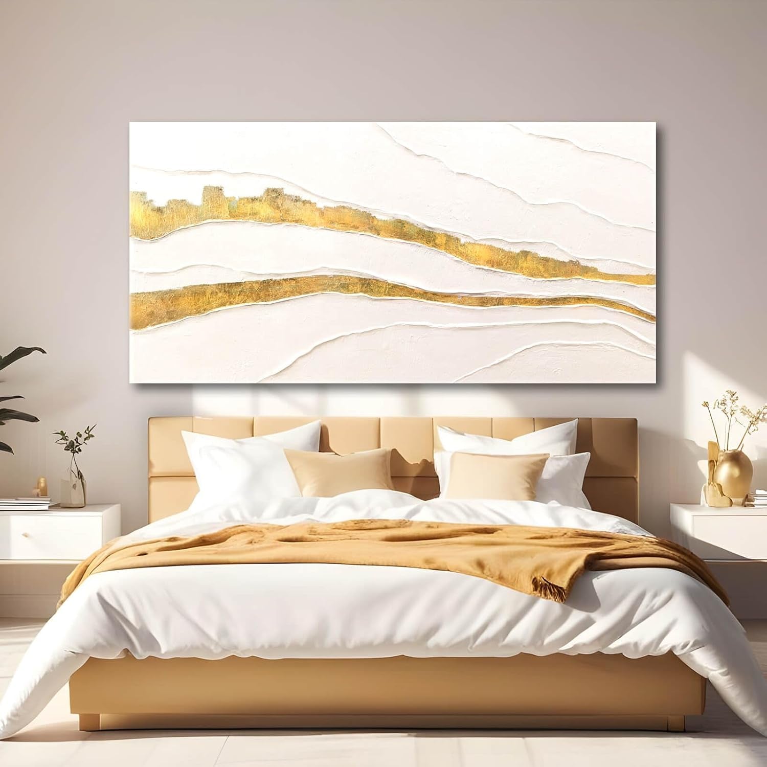 Goldfoil Canvas Wall Art Luxuriously Elegant 29x58 Inches-2