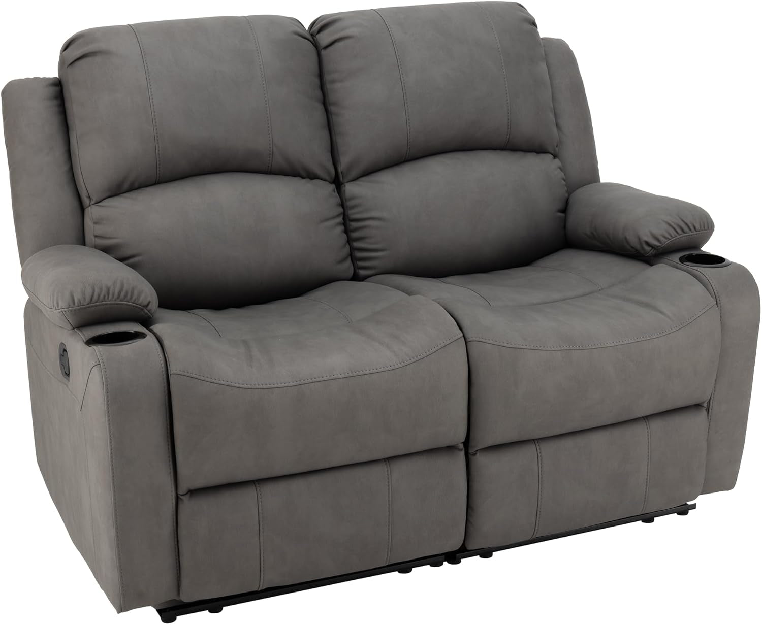 58" Wall Hugger Reclining RV Theater Seats | Double Recliner RV Sofa | RV Couch | Wall Hugger Recliner | RV Theater Seating | RV Furniture (Manual, Slate)-0