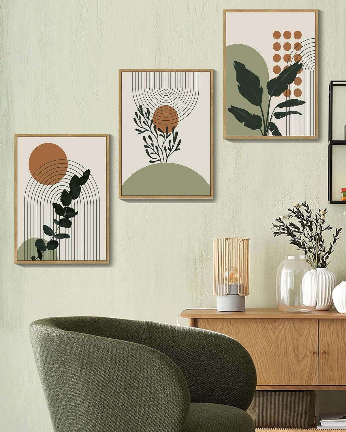 Framed Bohemian Botanical Wall Art Sage 11X14 Inches-2