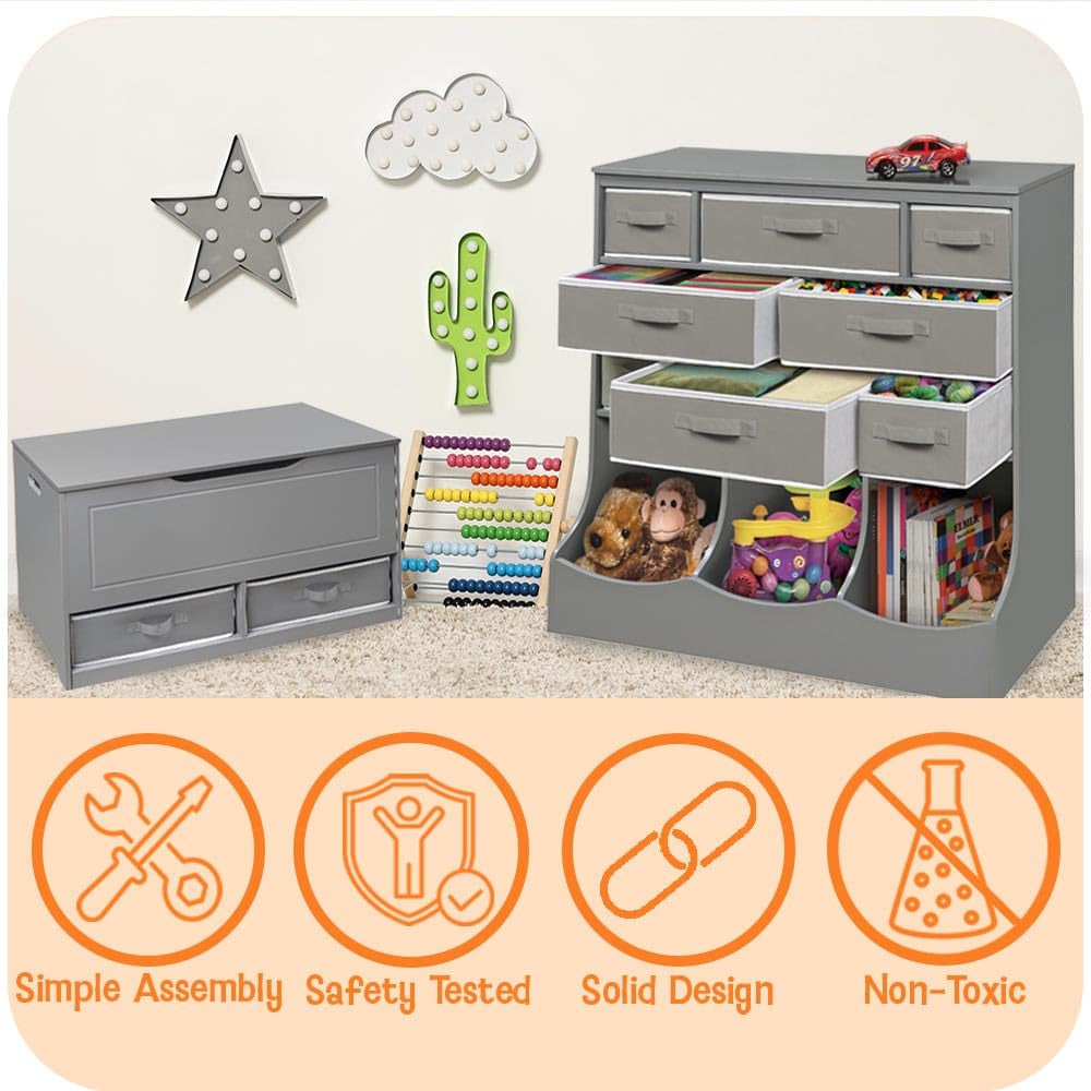 White Toy Storage Chest Bench FourCubicFeet FlipTopLid-2