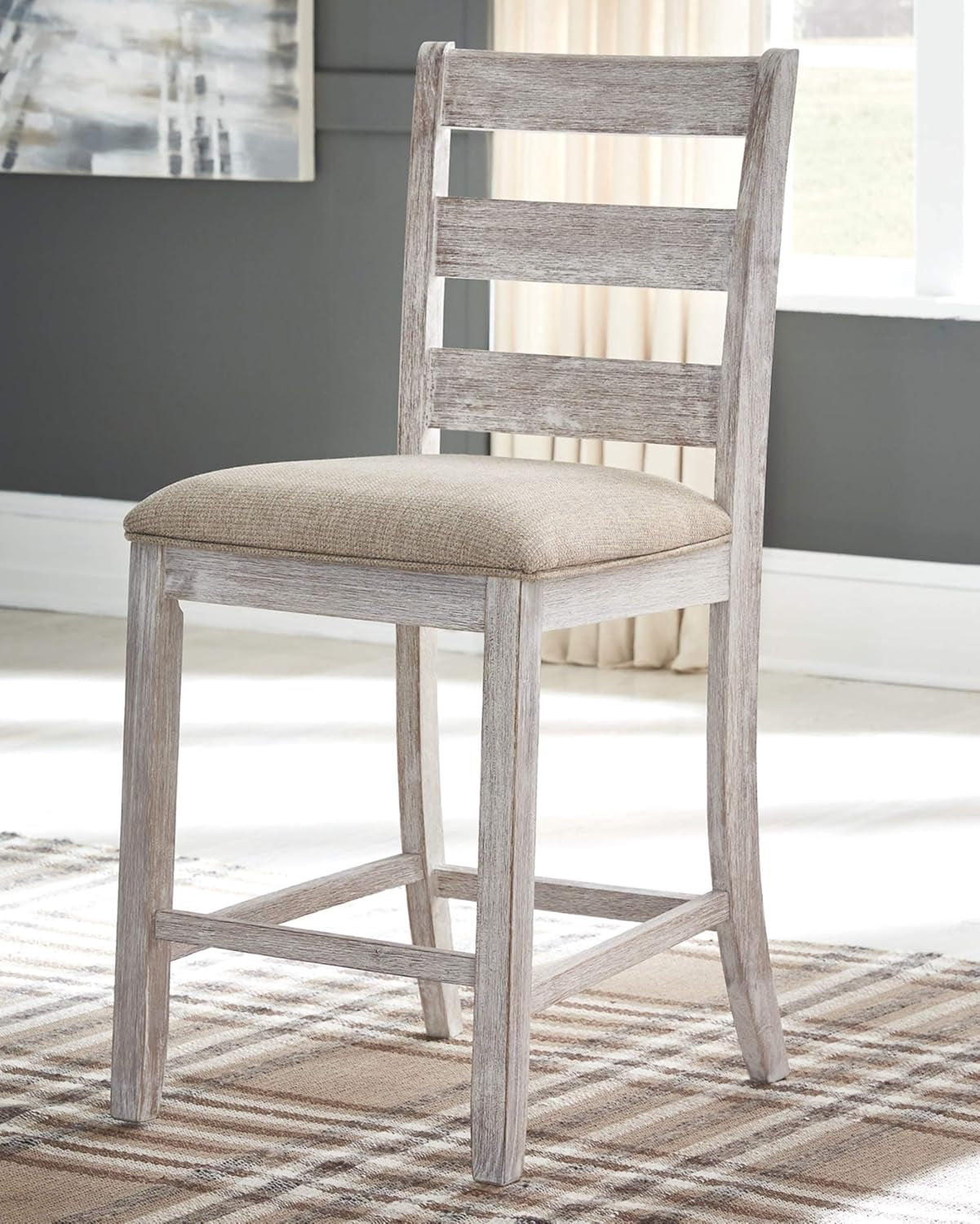 Skempton 24in Counter Height Bar Stool Antique White-1