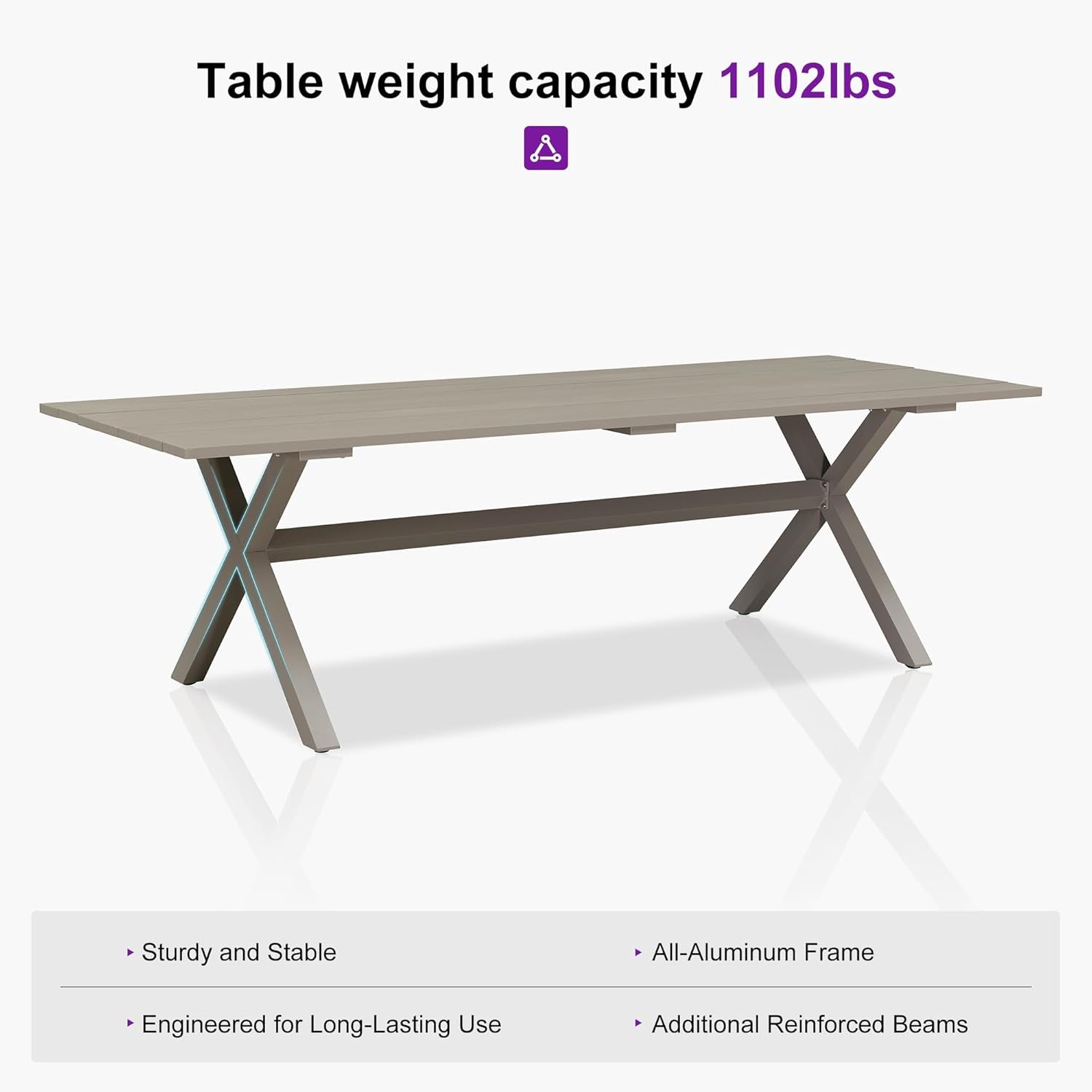 Patio Dining Set For 10 All-Weather Wicker Aluminum Table-4