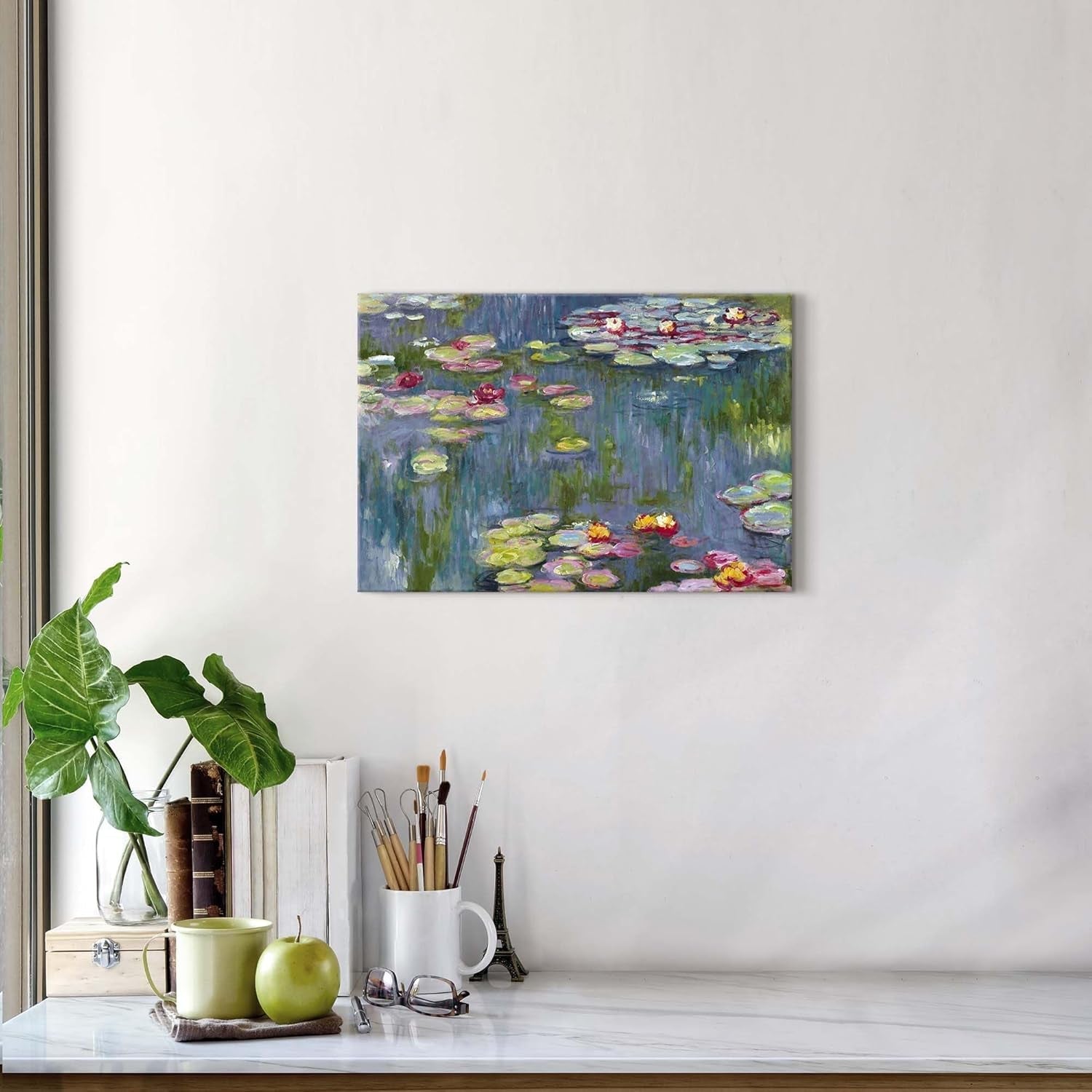 Monet Water Lilies Canvas Wall Art 11x16 Inches Giclee-4