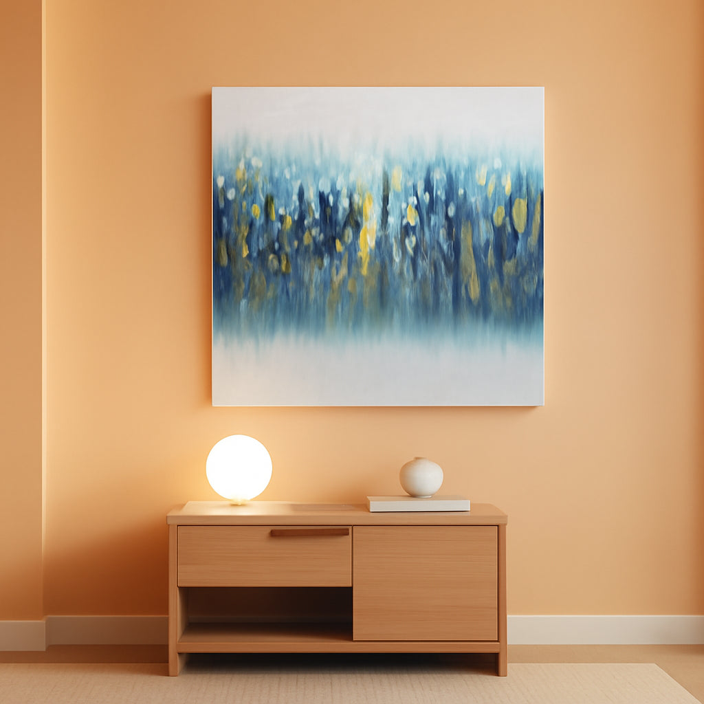Canvas Wall Art 30x60 Inches Abstract Teal Blue Gradient Palette-0