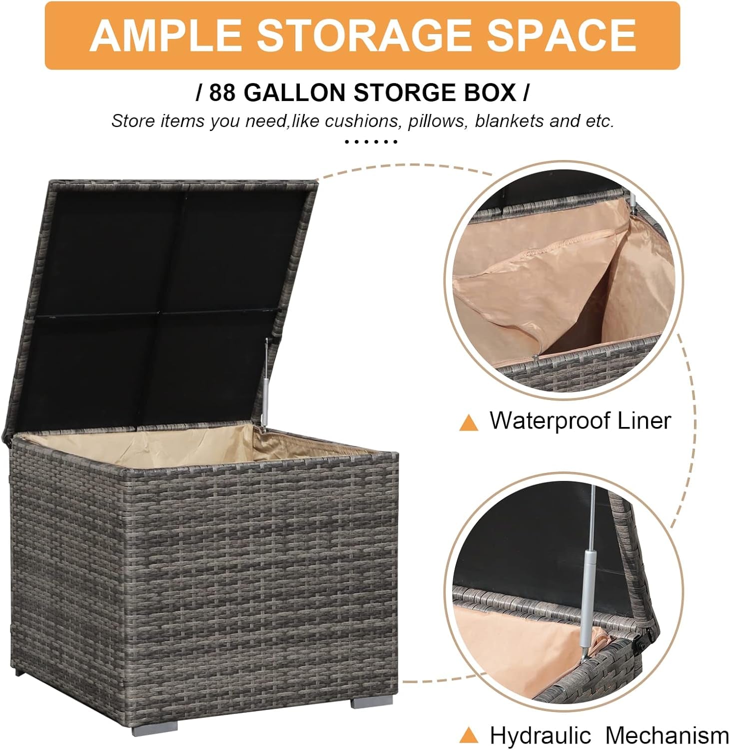Outdoor Wicker Patio Furniture Set with Storage Box-4
