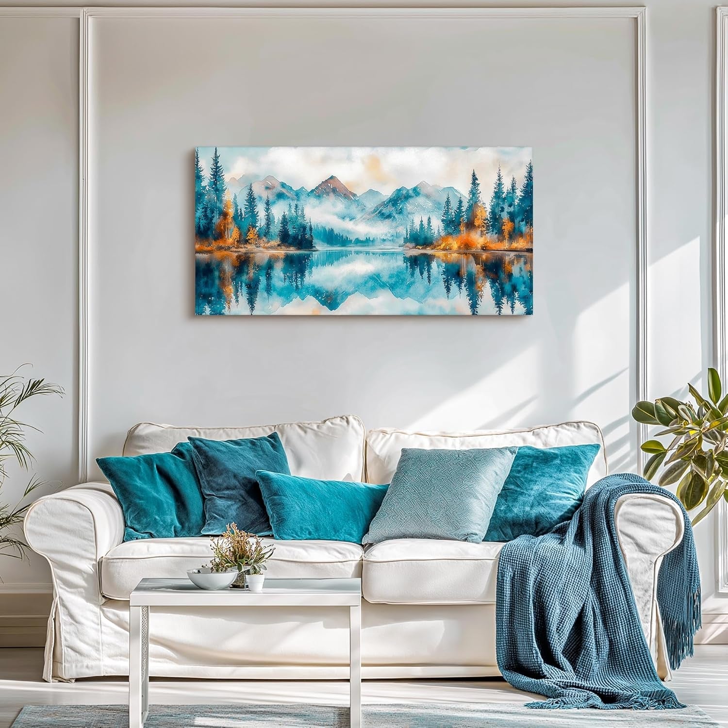 Blue Forest Canvas Wall Art 20x40 Land scape Art work-1