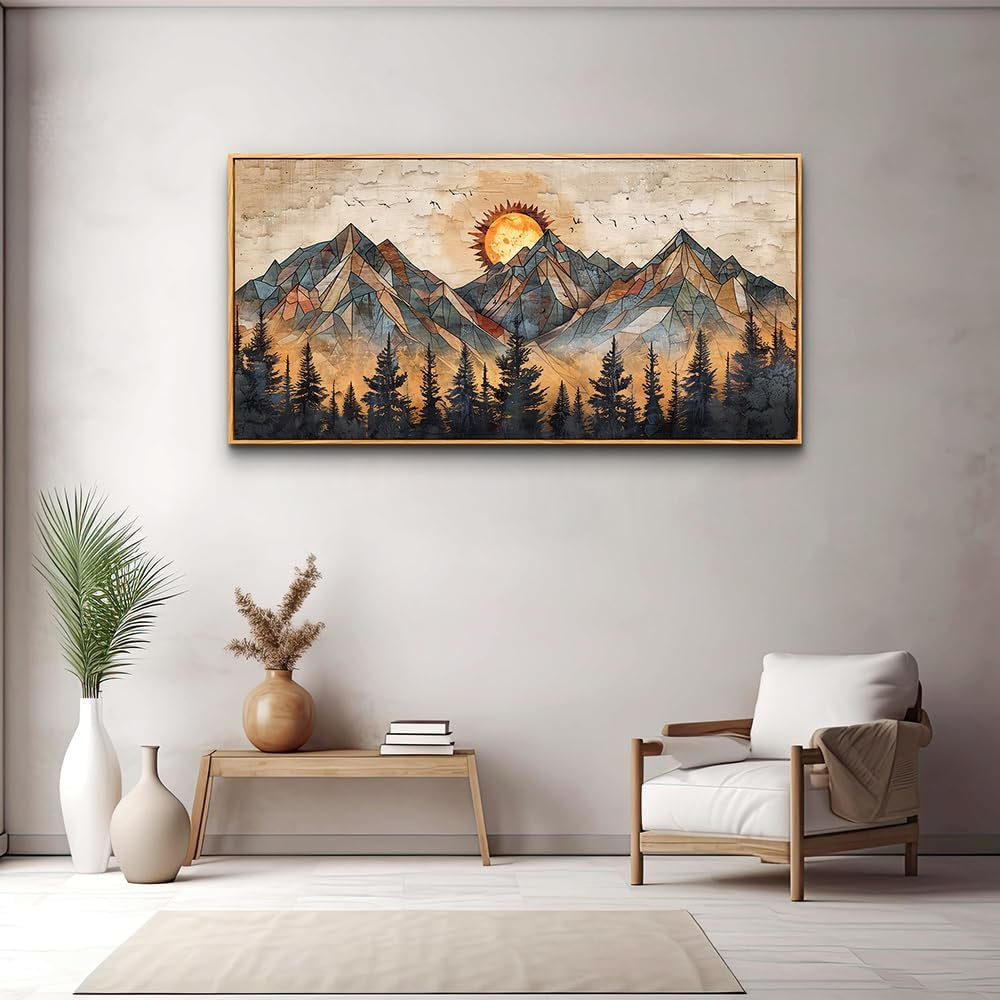 Elegant Textured Canvas Modern Wall Art 24x48 Inches-3