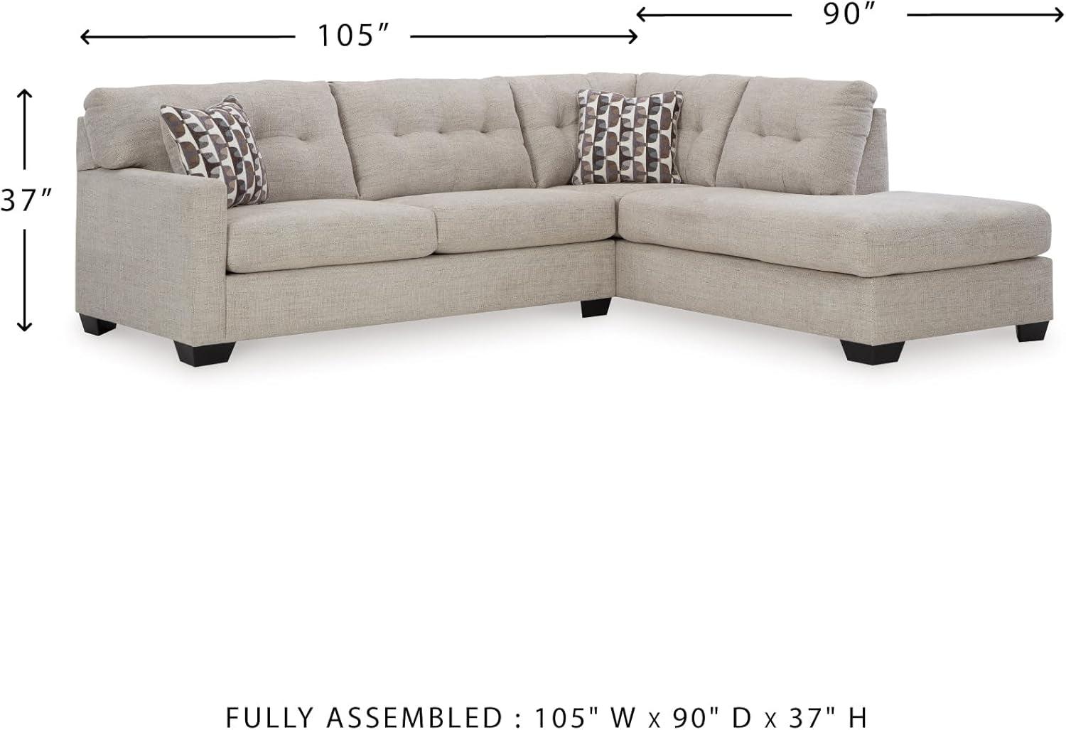 Beige Sleeper Sectional Featuring Chaise Memory Foam-2