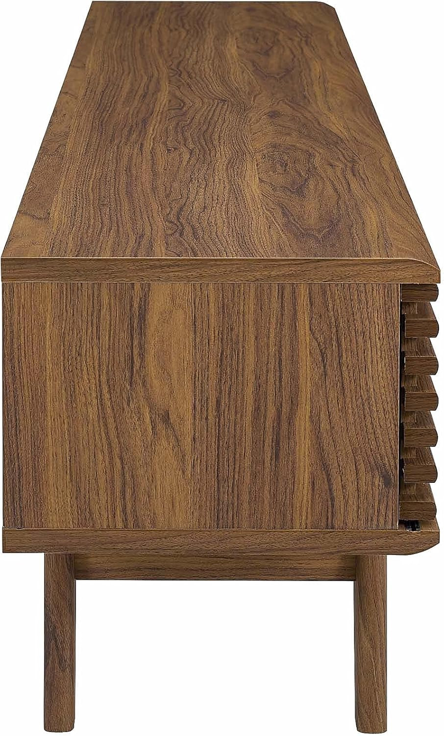 Render 70" Mid-Century Modern Low Profile Media Console TV Stand, 70 Inch, Walnut Walnut-3