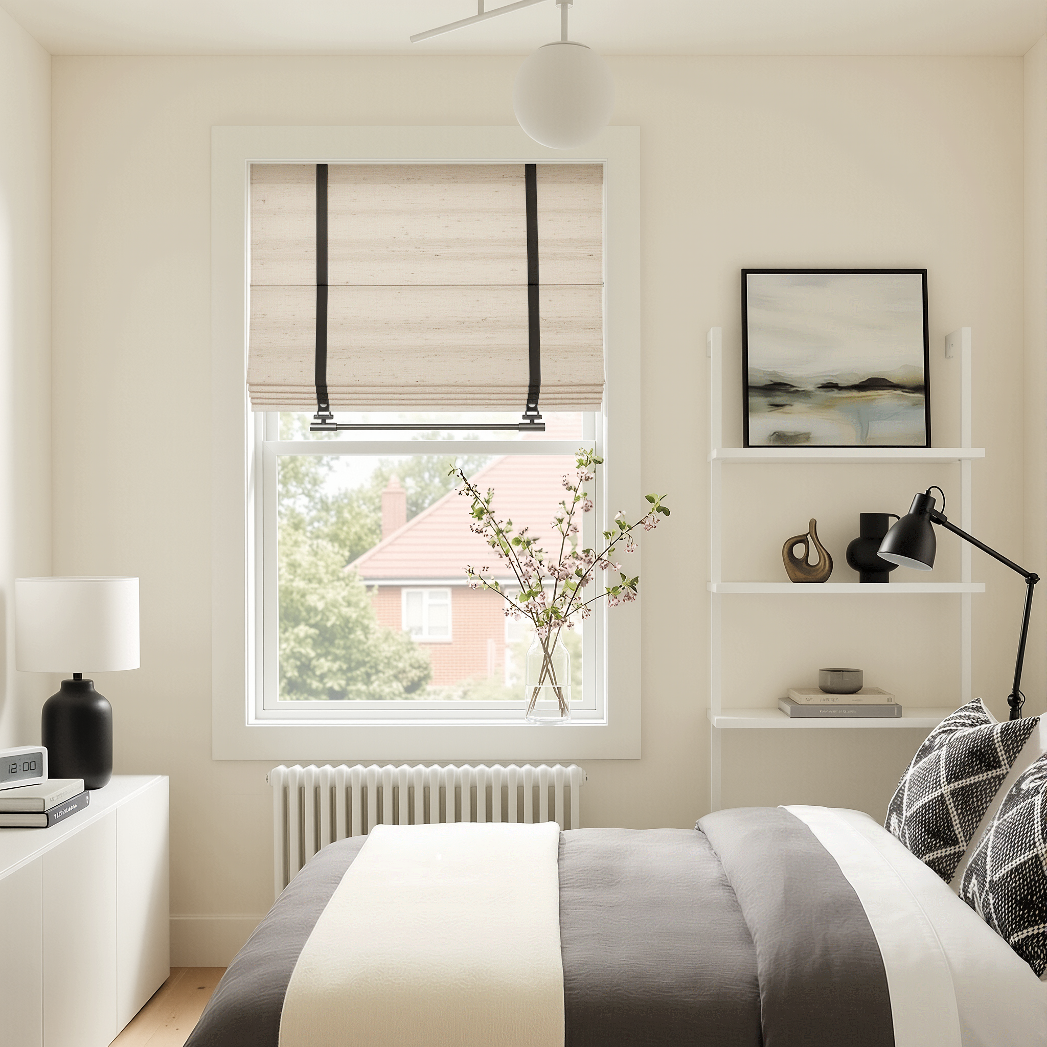Beatrice Custom Linen Roman Shades-3