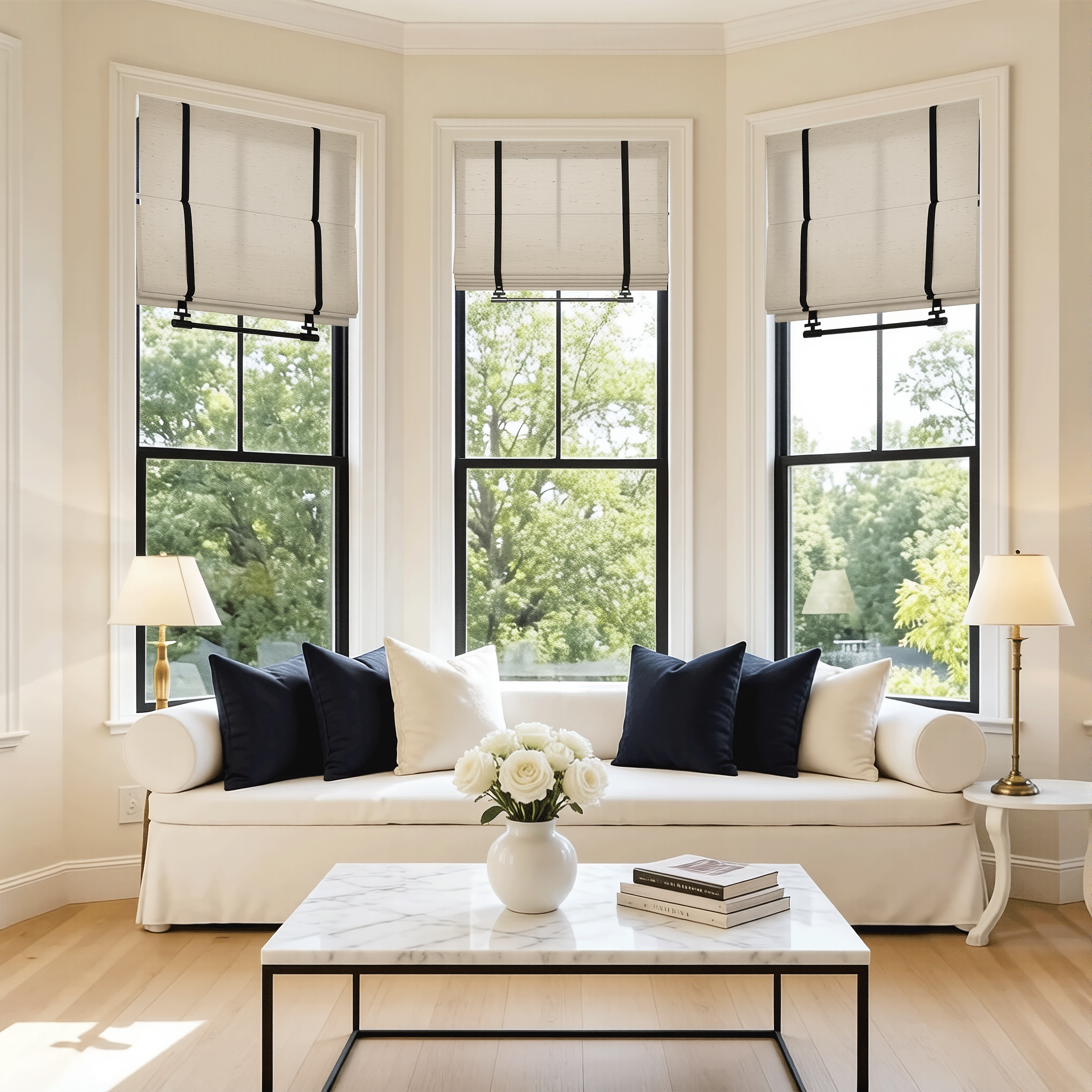 Florence Custom Linen Roman Shades-3