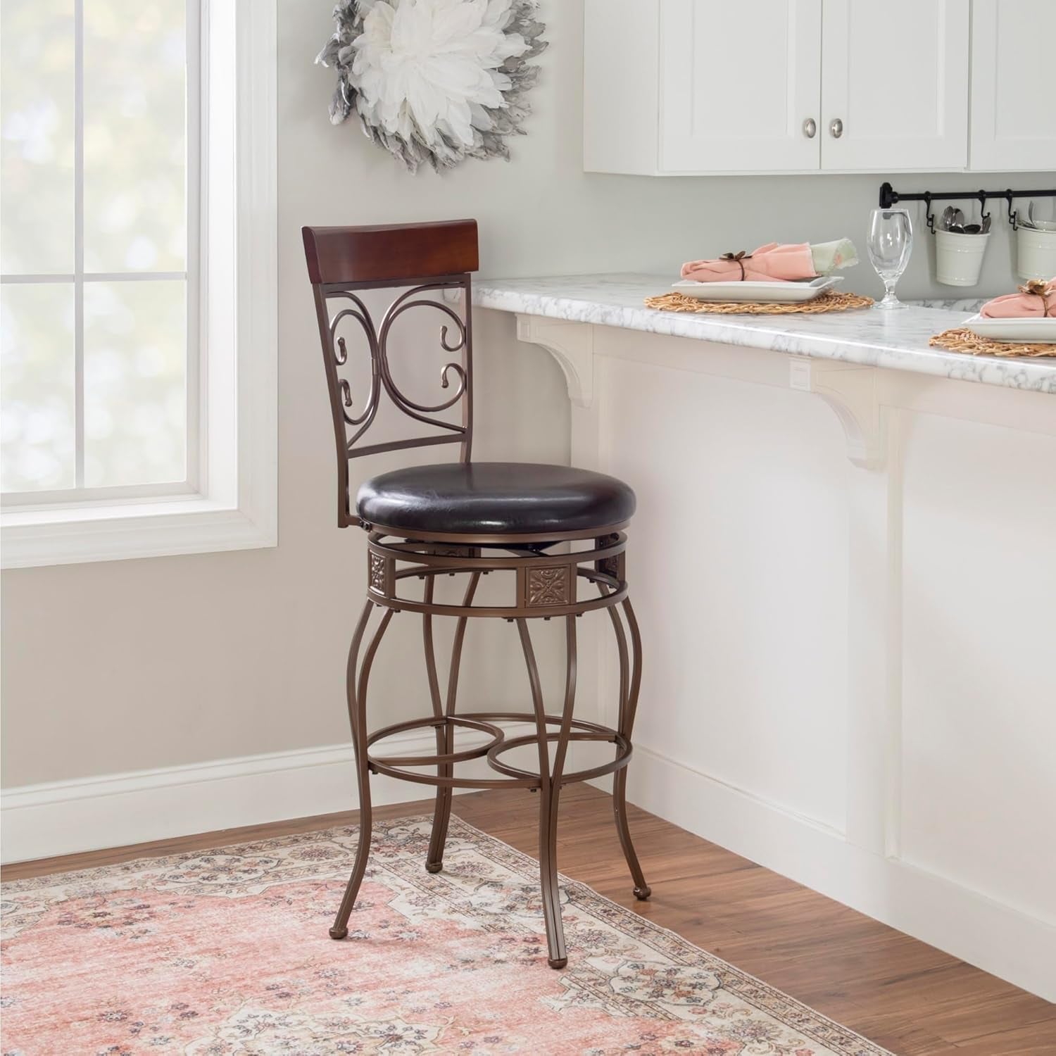 Big And Tall Bar Stool Dark Bronze Bar Height Swivel-3