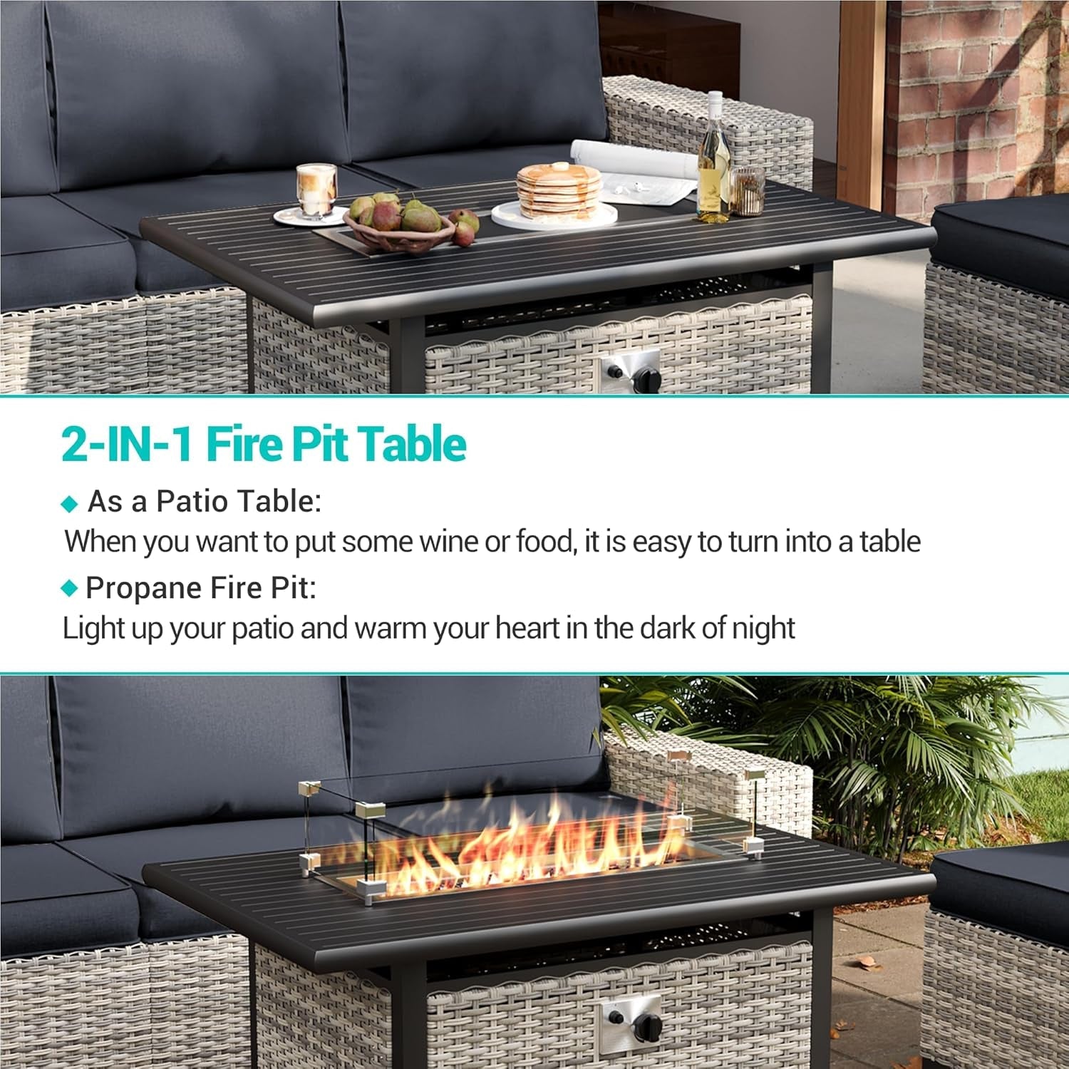 Outdoor Patio Wicker Rattan Swivel Rocking Chair Set-4