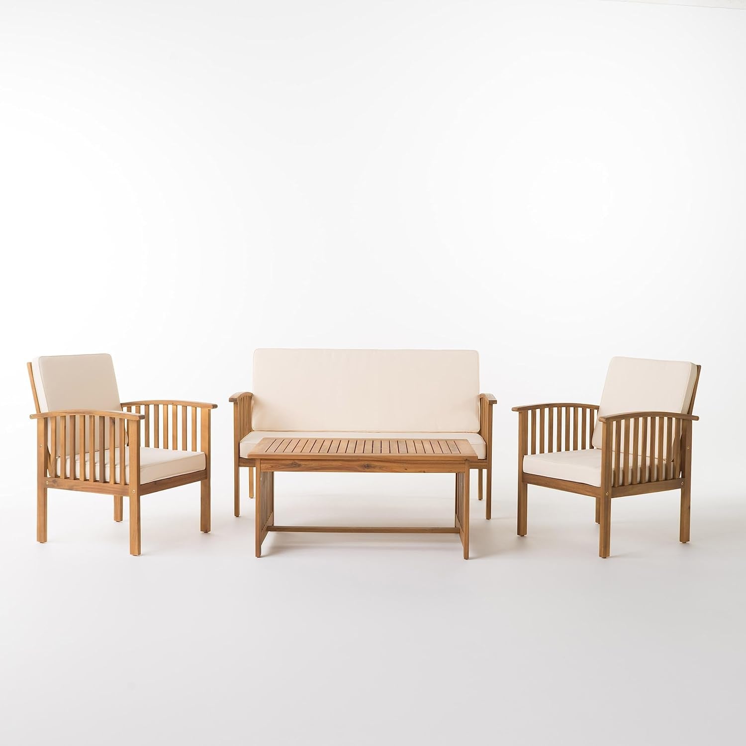 4 Piece Acacia Wood Patio Set for Outdoor Living Area-4