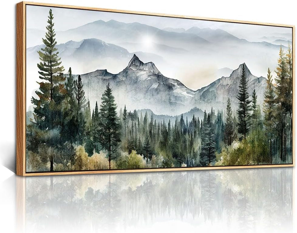 Wood Framed Canvas Wall Art 20x40 Land scape Abstract-2