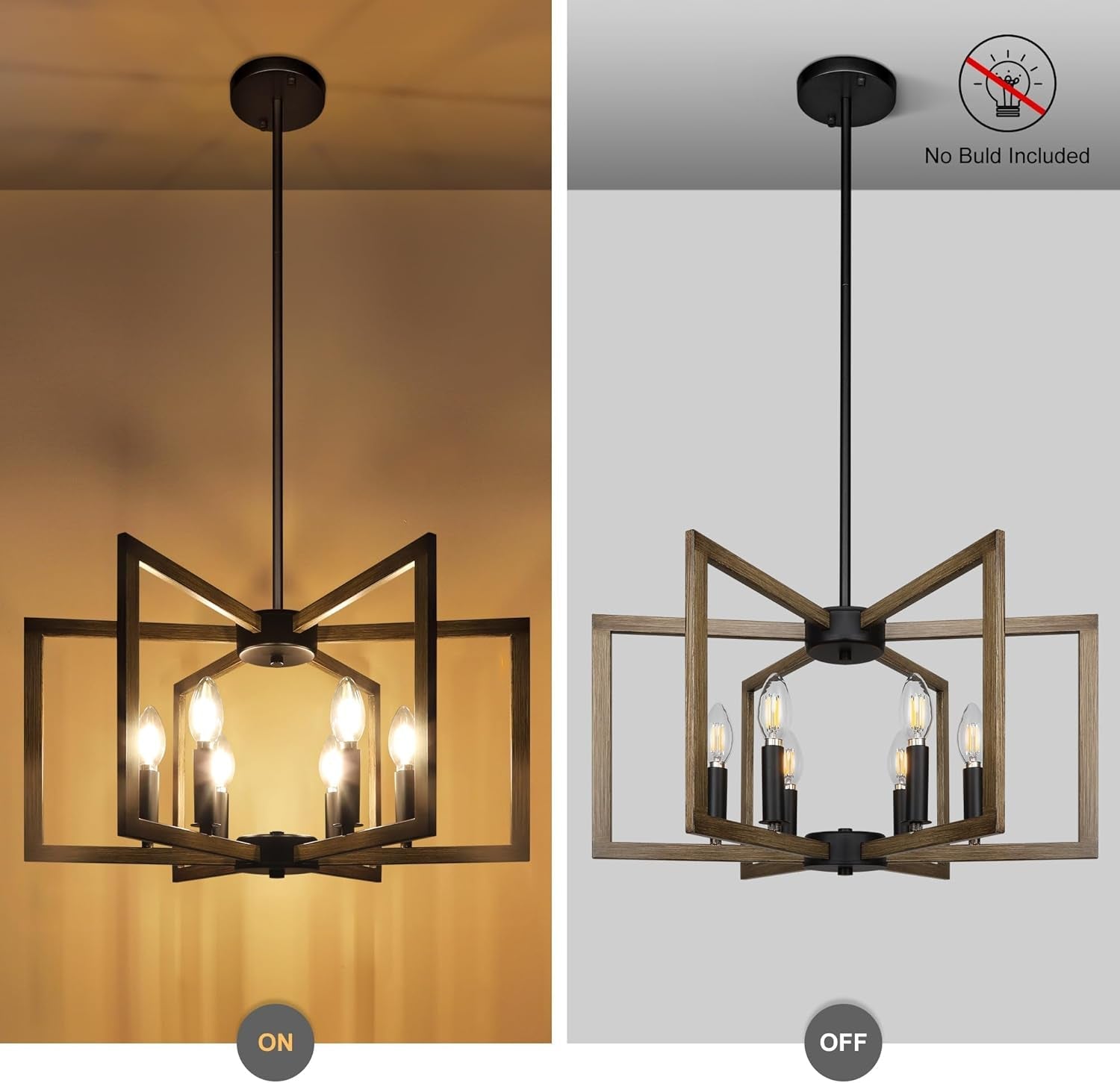 6 Light Black Finish Modern Farmhouse Pendant Lights-4