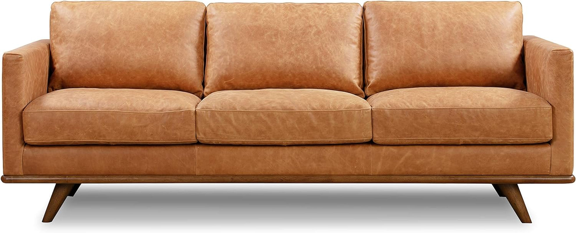 Nolita 85 Inch Cognac Tan Full Grain Pure Aniline Leather Sofa-3