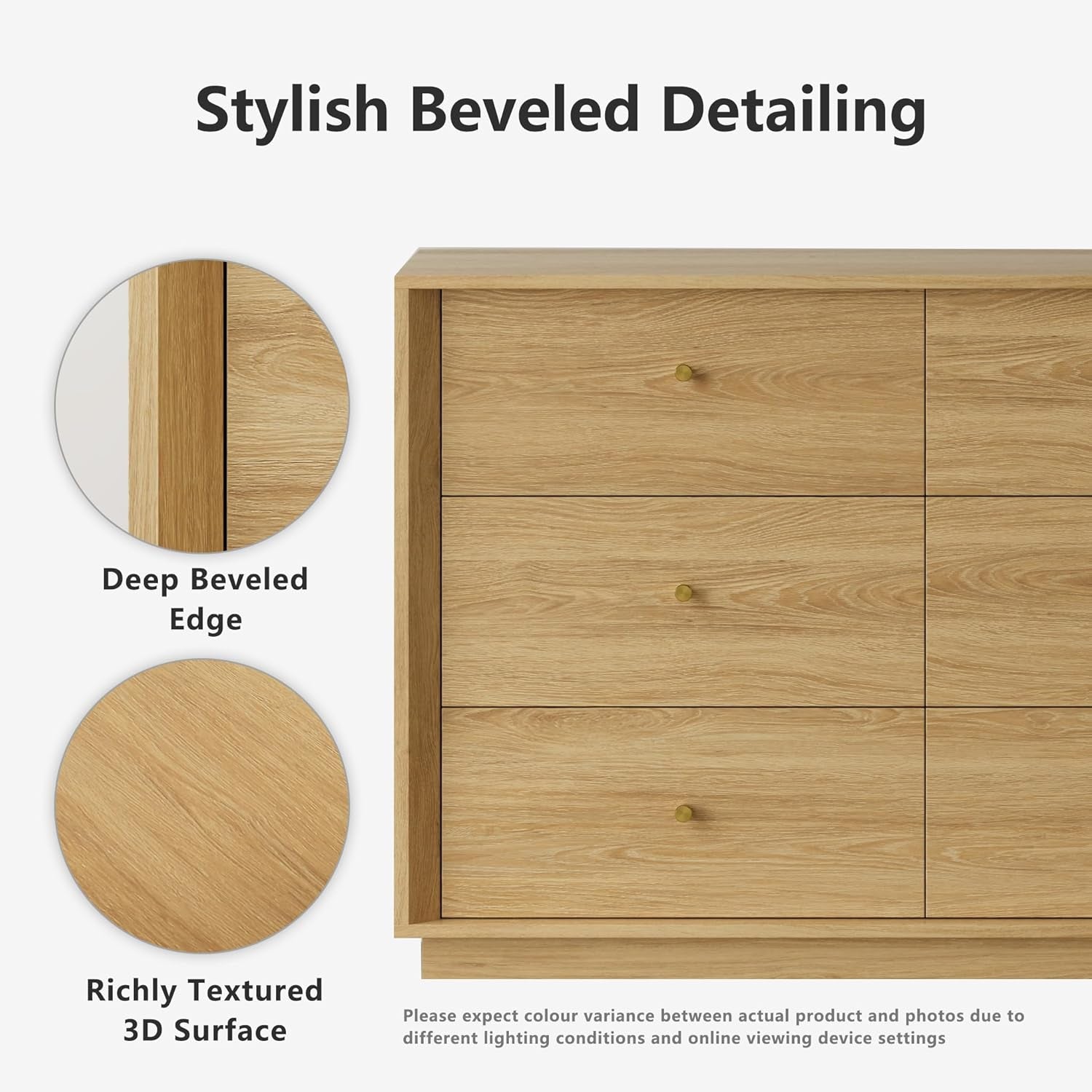 Mid Century Modern Dresser 47InchWide GoldOakFinish-2