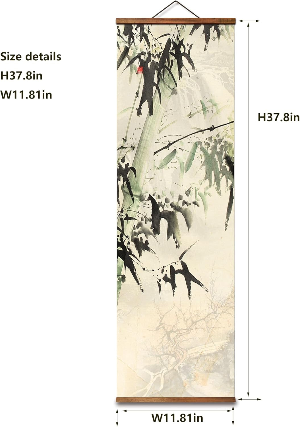 Hand crafted Impression Bamboo Forest Scroll Wall Art Walnut-1