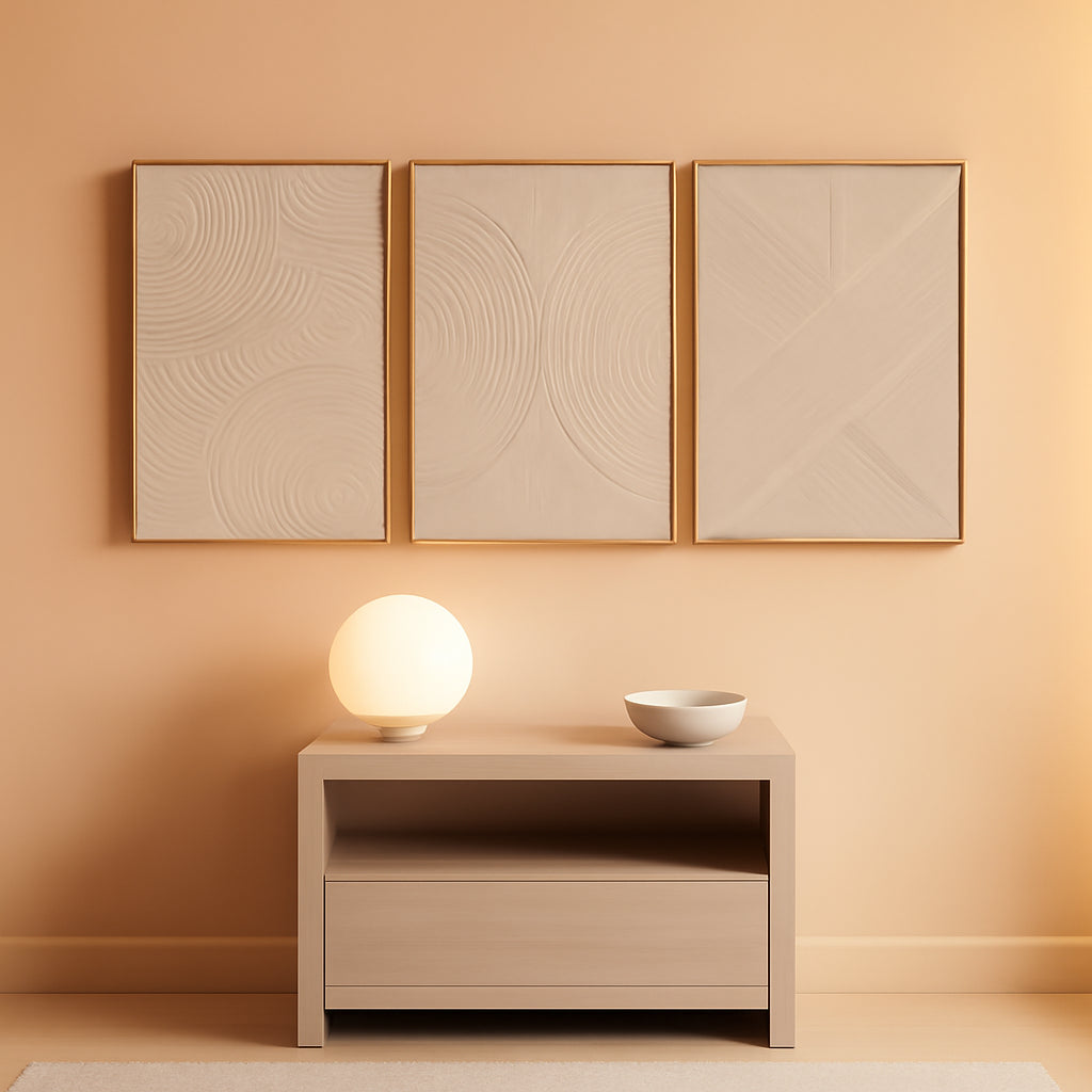 Neutral Contemporary 3D Textured Wall Artwork 16x24-0