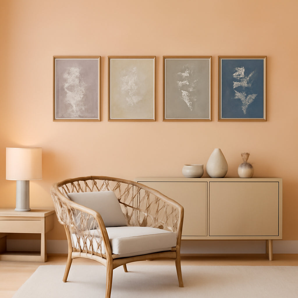 Framed Botanical Wall Art Set Of 4 With Walnut 10x10 Frames-0
