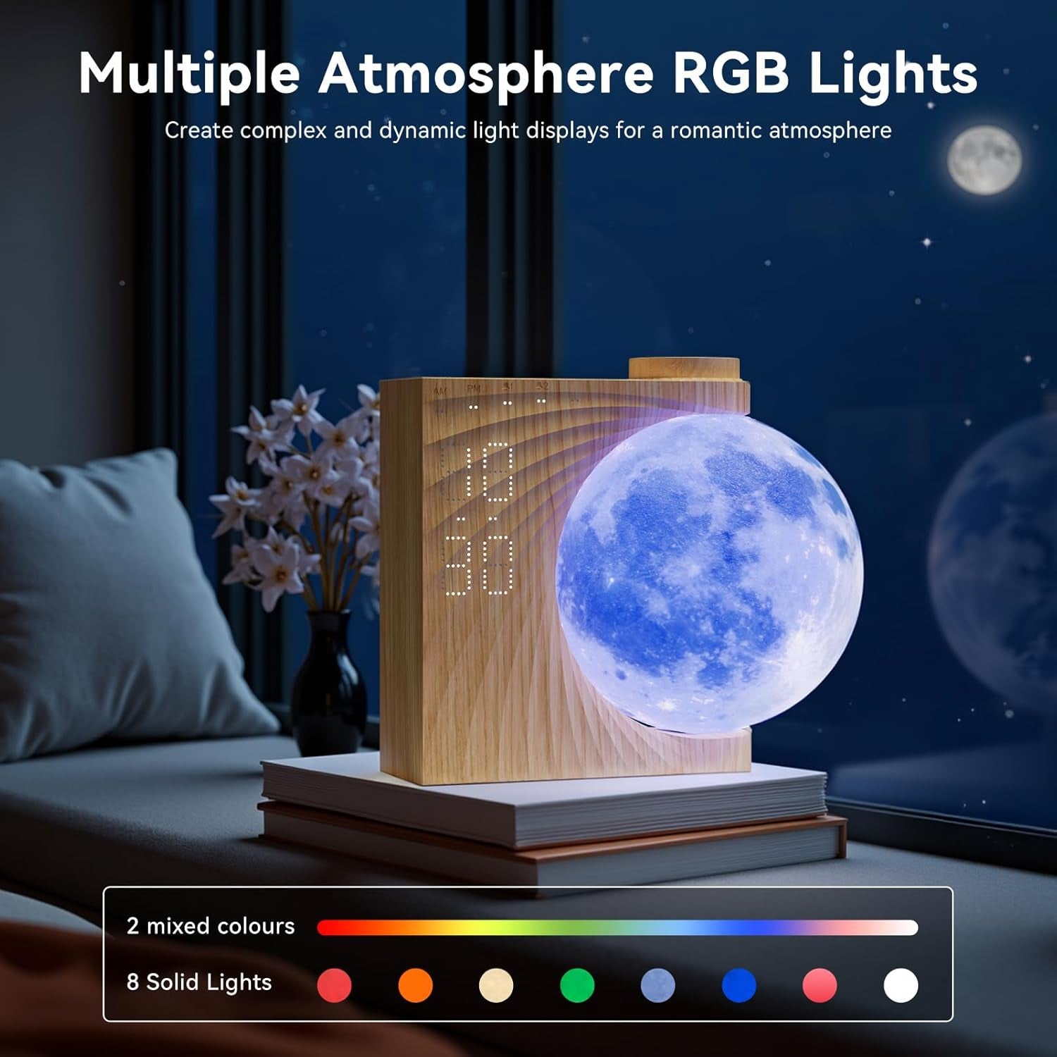 Sunrise Alarm Clock With Moonlight Nightstand Illumination-1