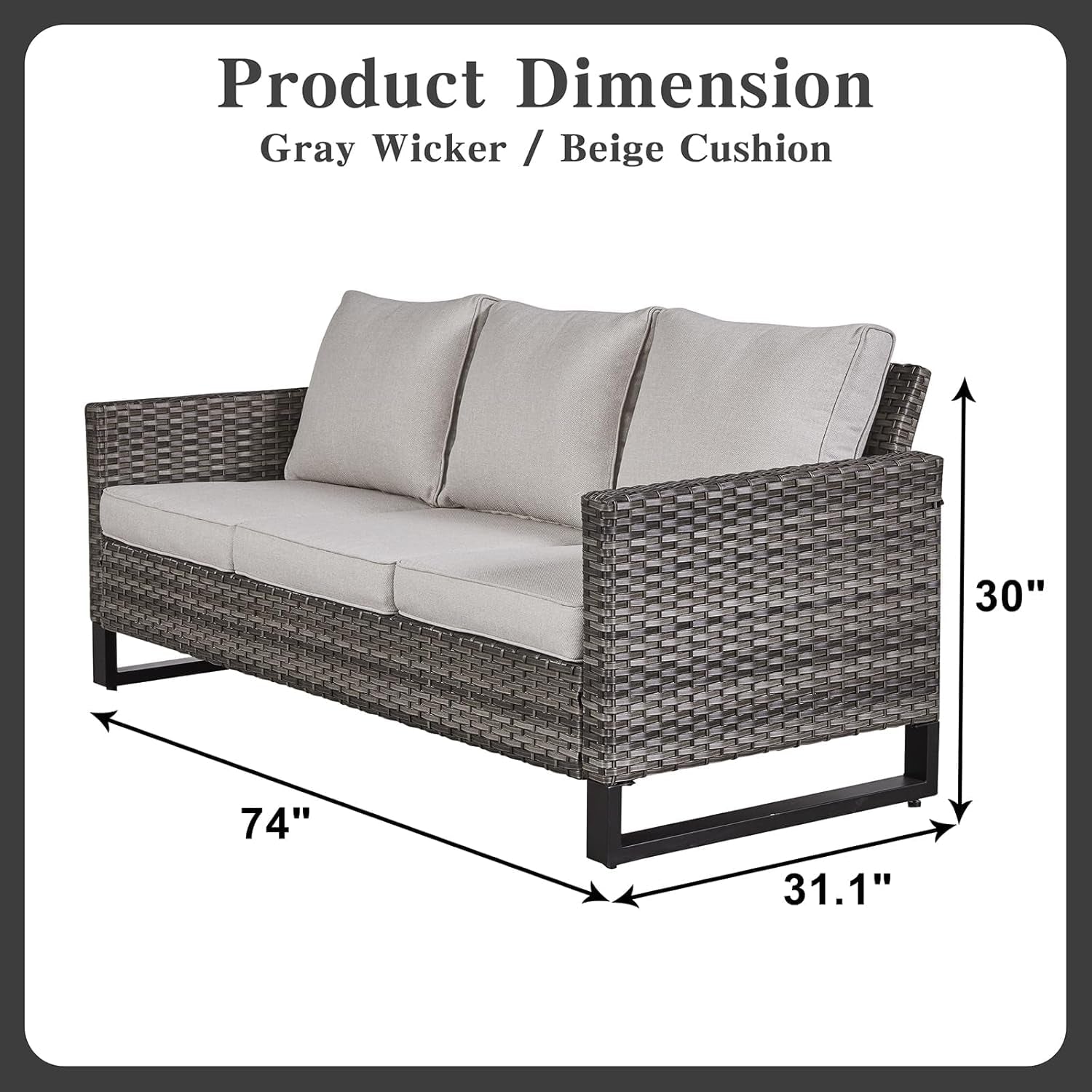 Oversize Outdoor Wicker Patio Sofa Set With Swivel Chairs-2