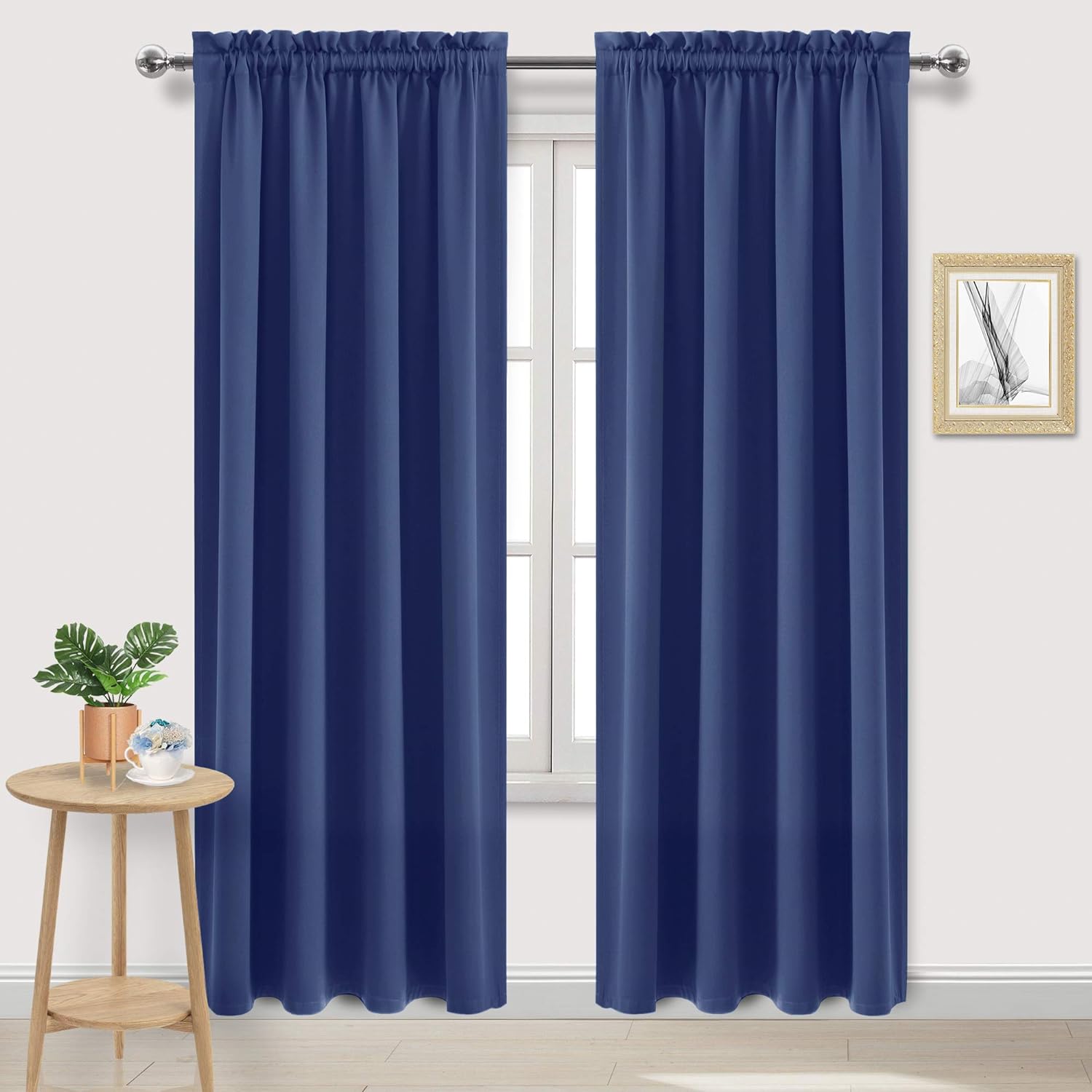 DWCN Rod Pocket Blackout Curtains, Set of 2 Panels